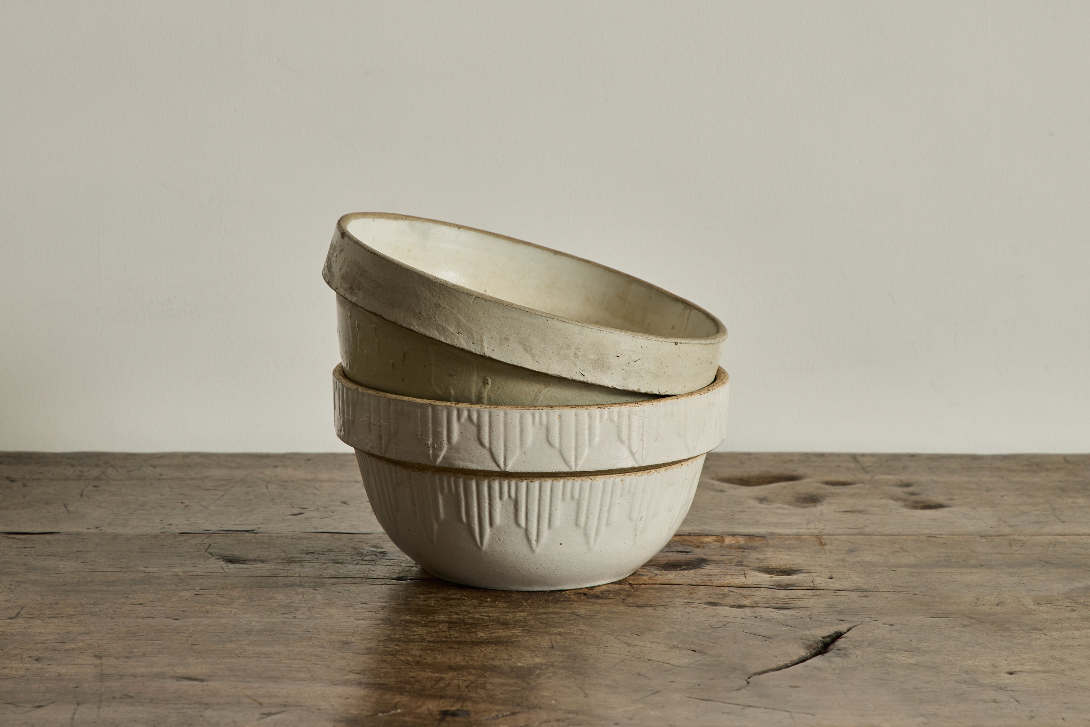 White Stoneware Bowl 10"