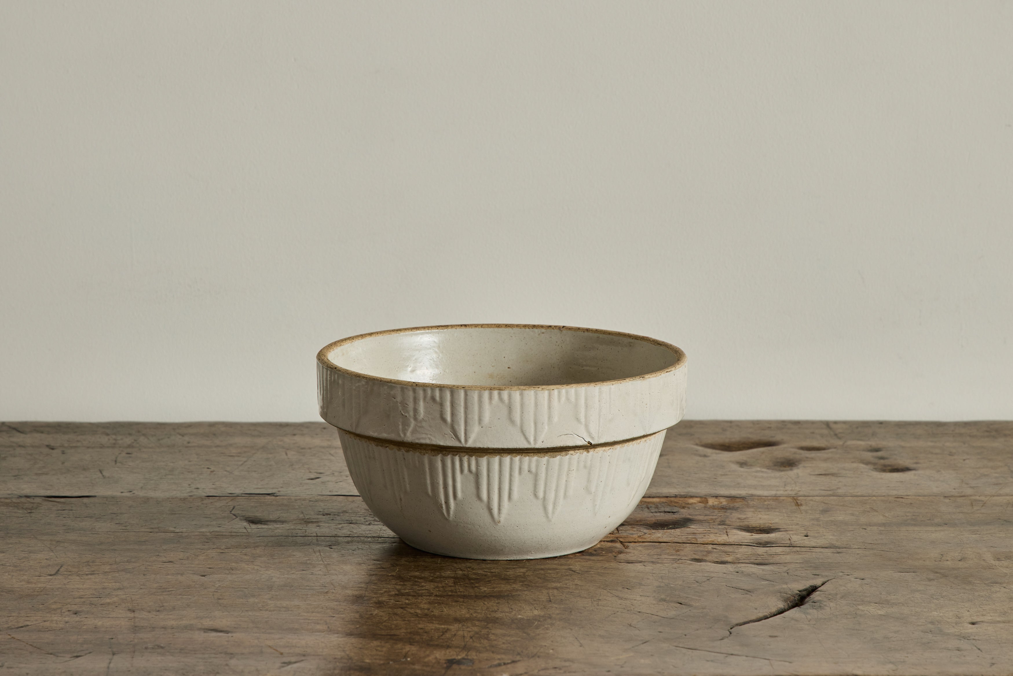 White Stoneware Bowl 10"