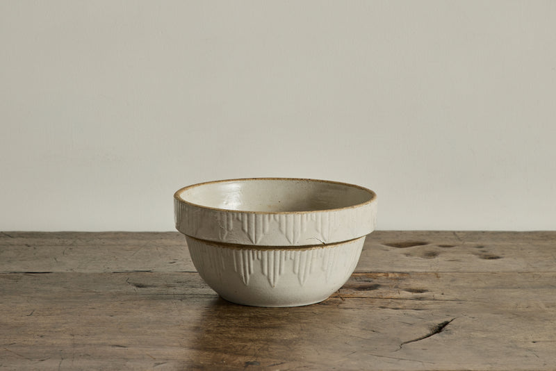 White Stoneware Bowl 10"