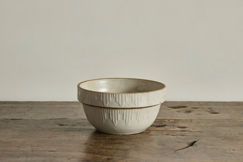 White Stoneware Bowl 10"