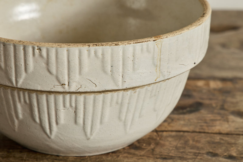 White Stoneware Bowl 10"