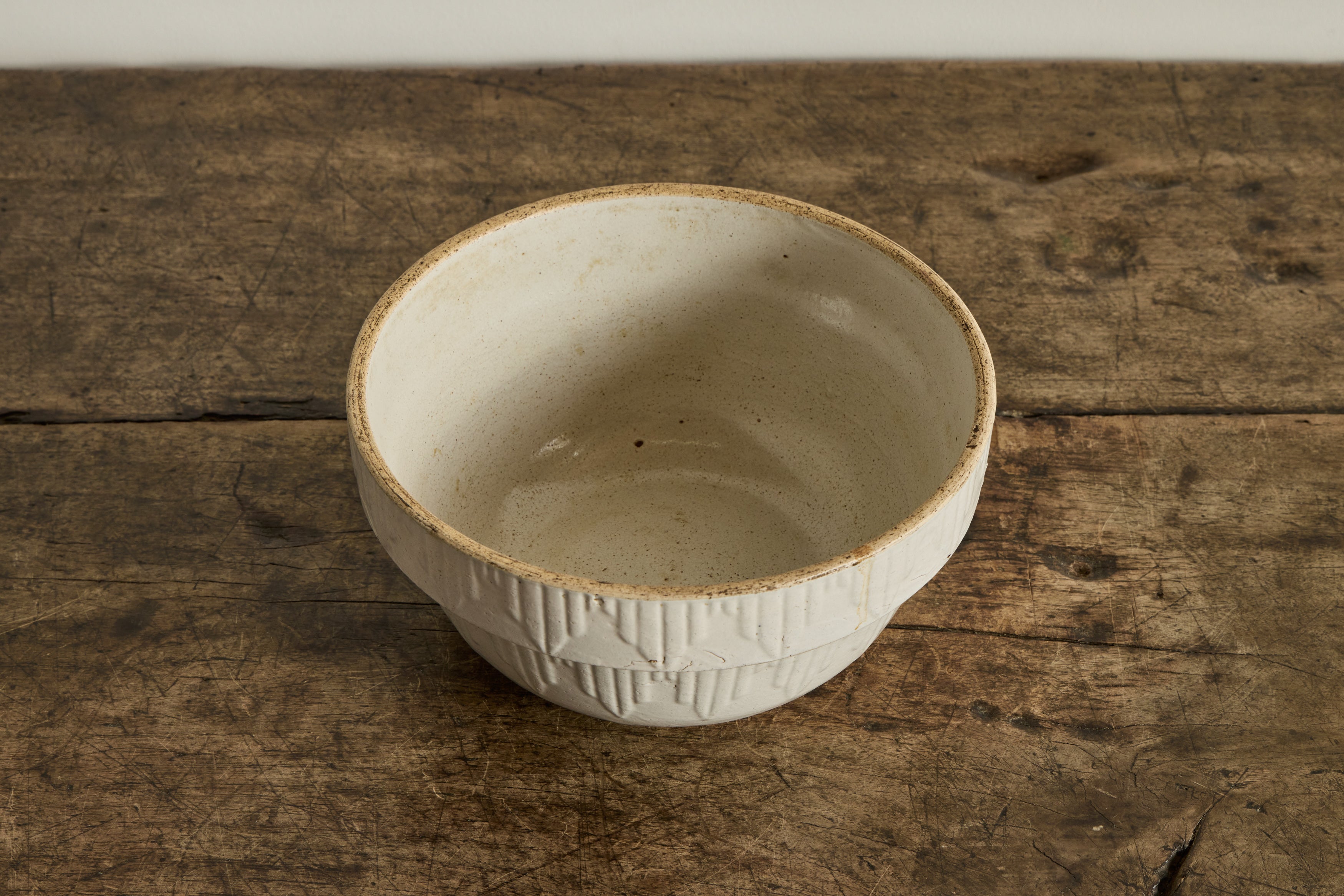 White Stoneware Bowl 10"