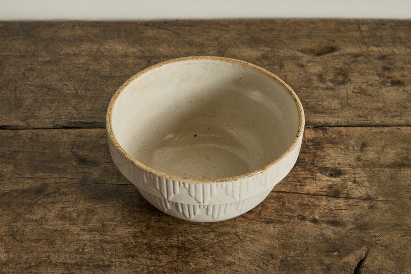 White Stoneware Bowl 10"