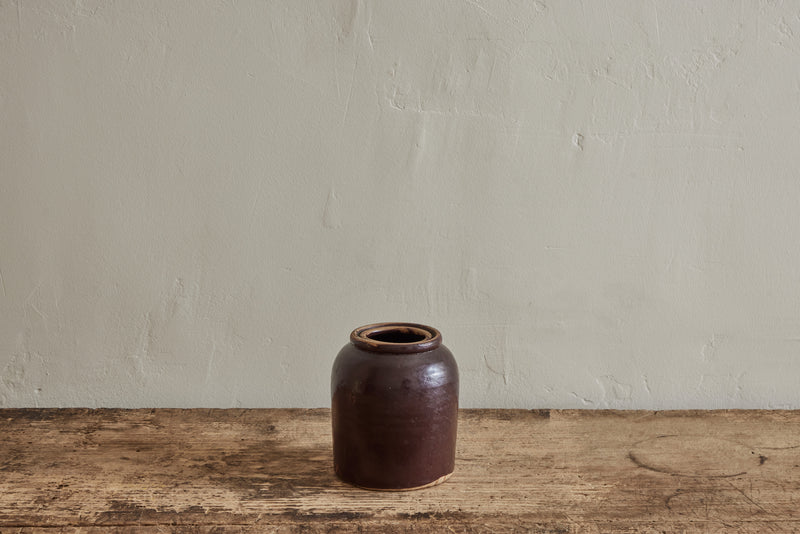 Small Albany Slip Brown Crock