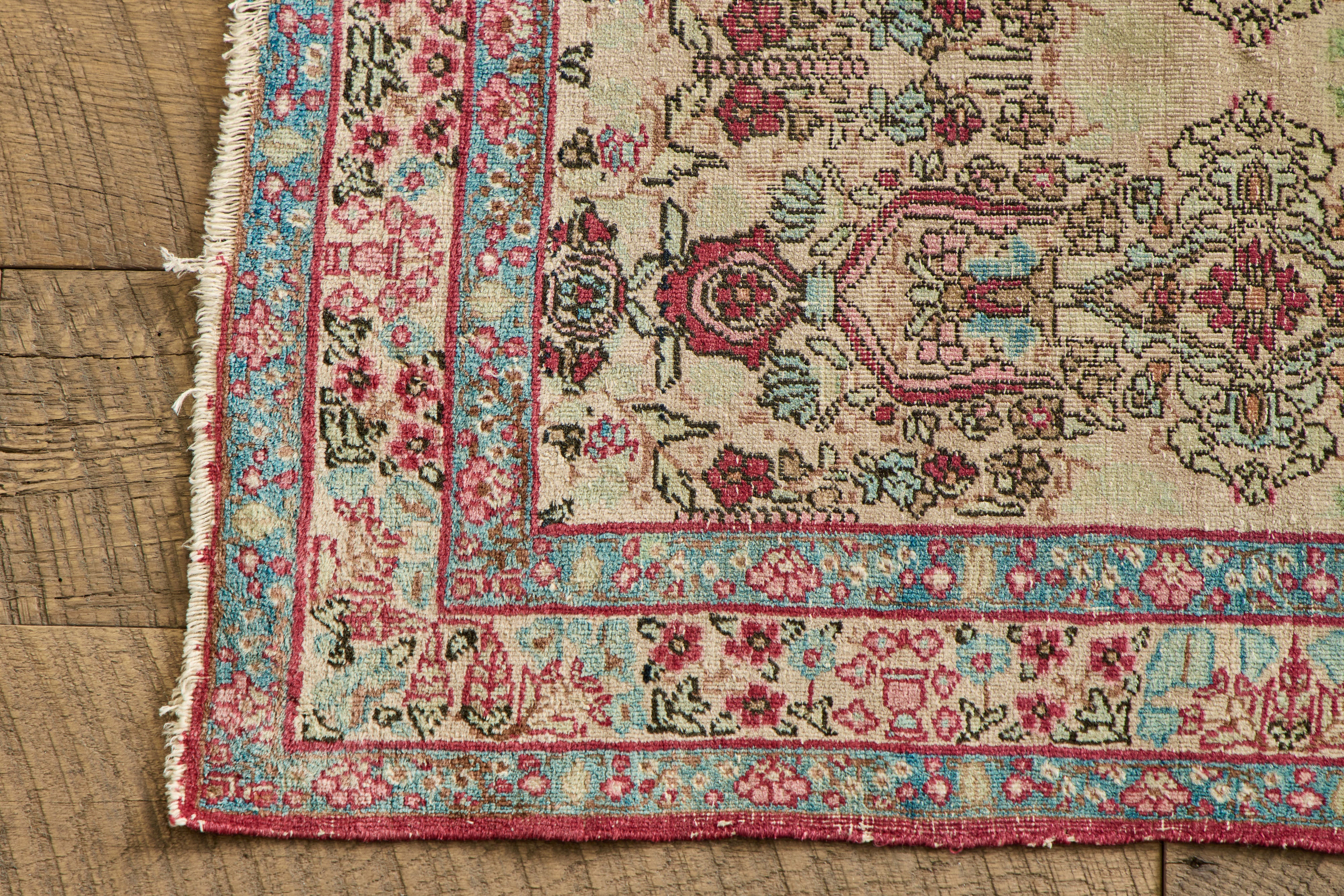 Persian Lavar Kerman Throw Rug 1'10 x 2'5