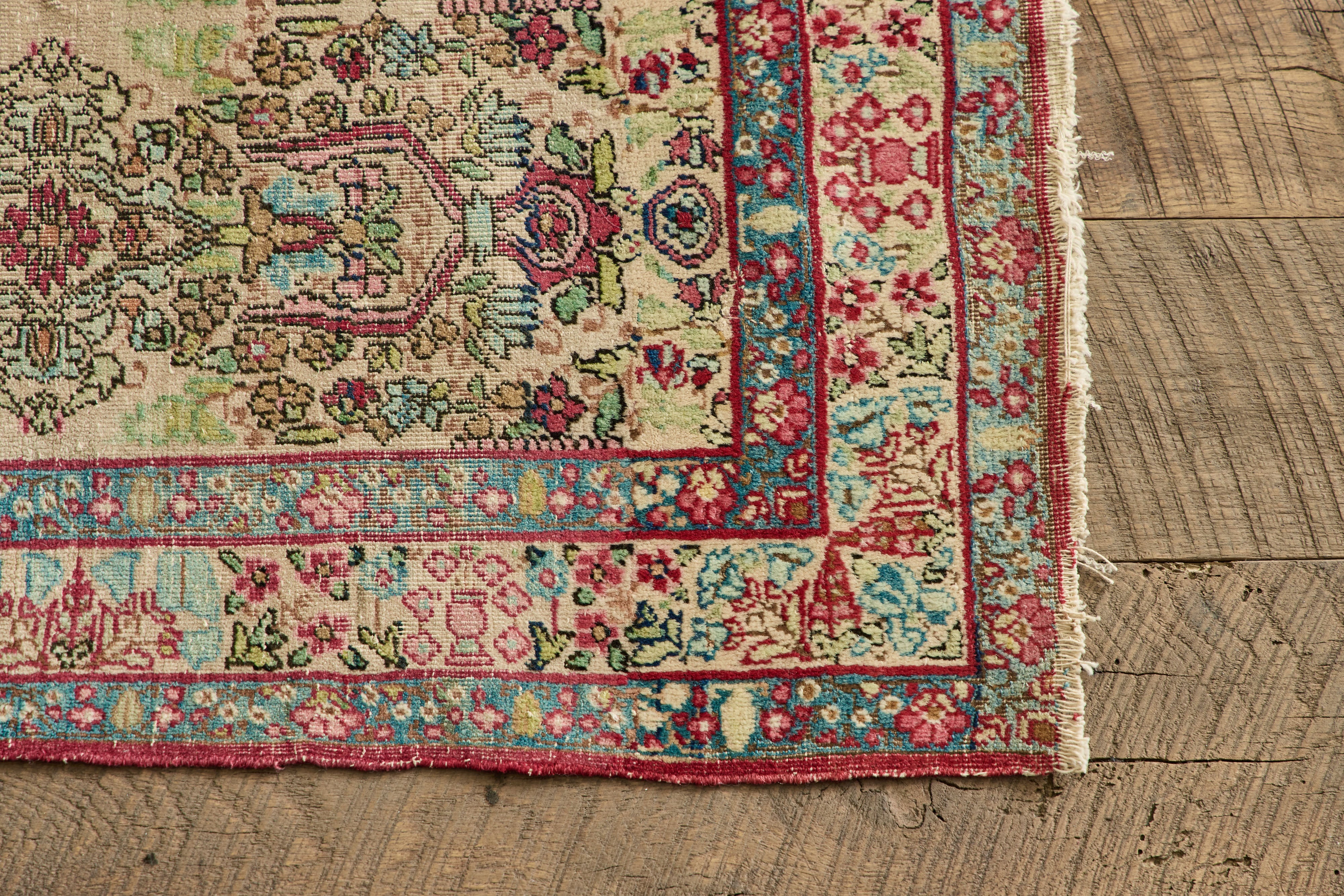 Persian Lavar Kerman Throw Rug 1'10 x 2'5