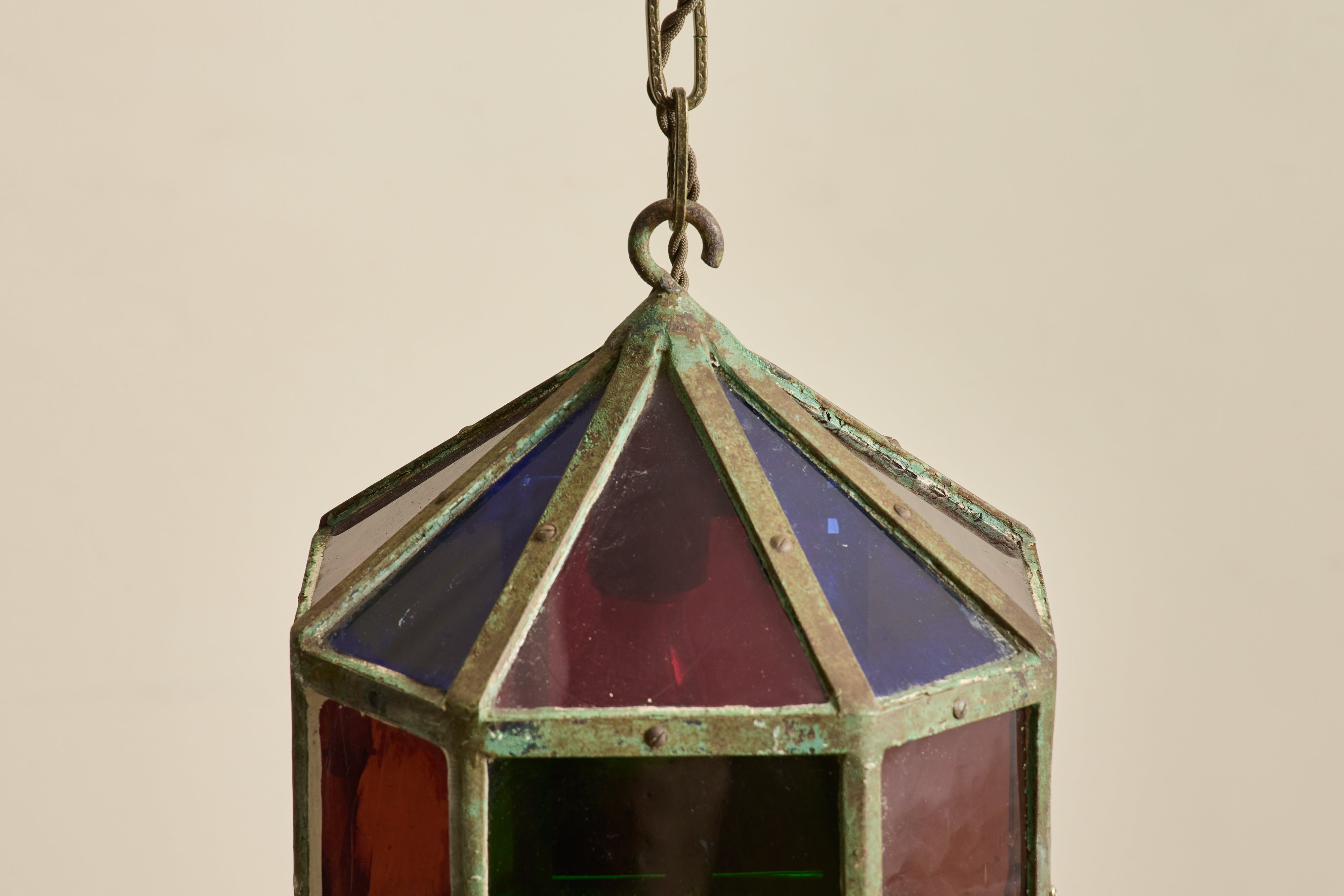 French Stained Glass Lantern