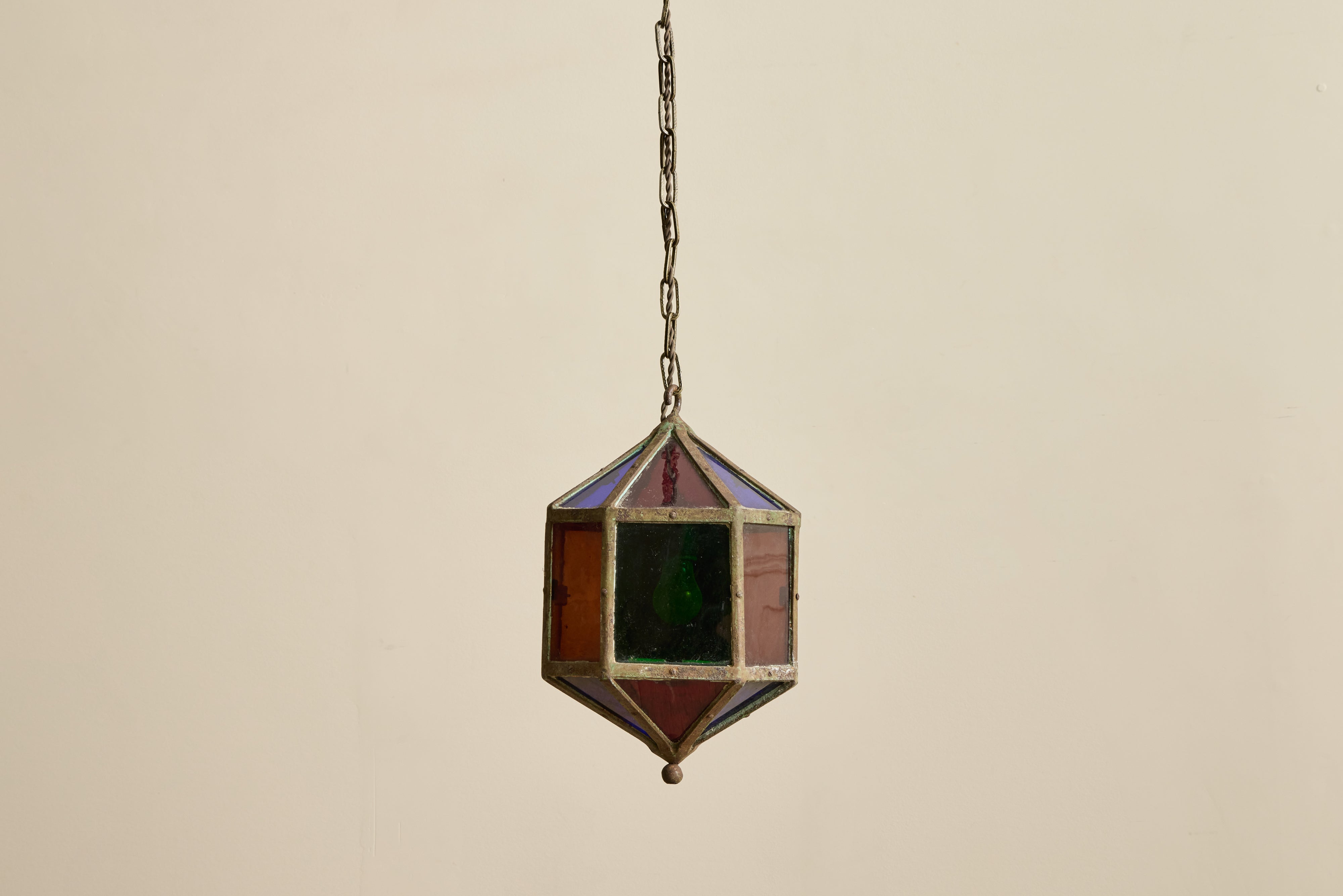 French Stained Glass Lantern