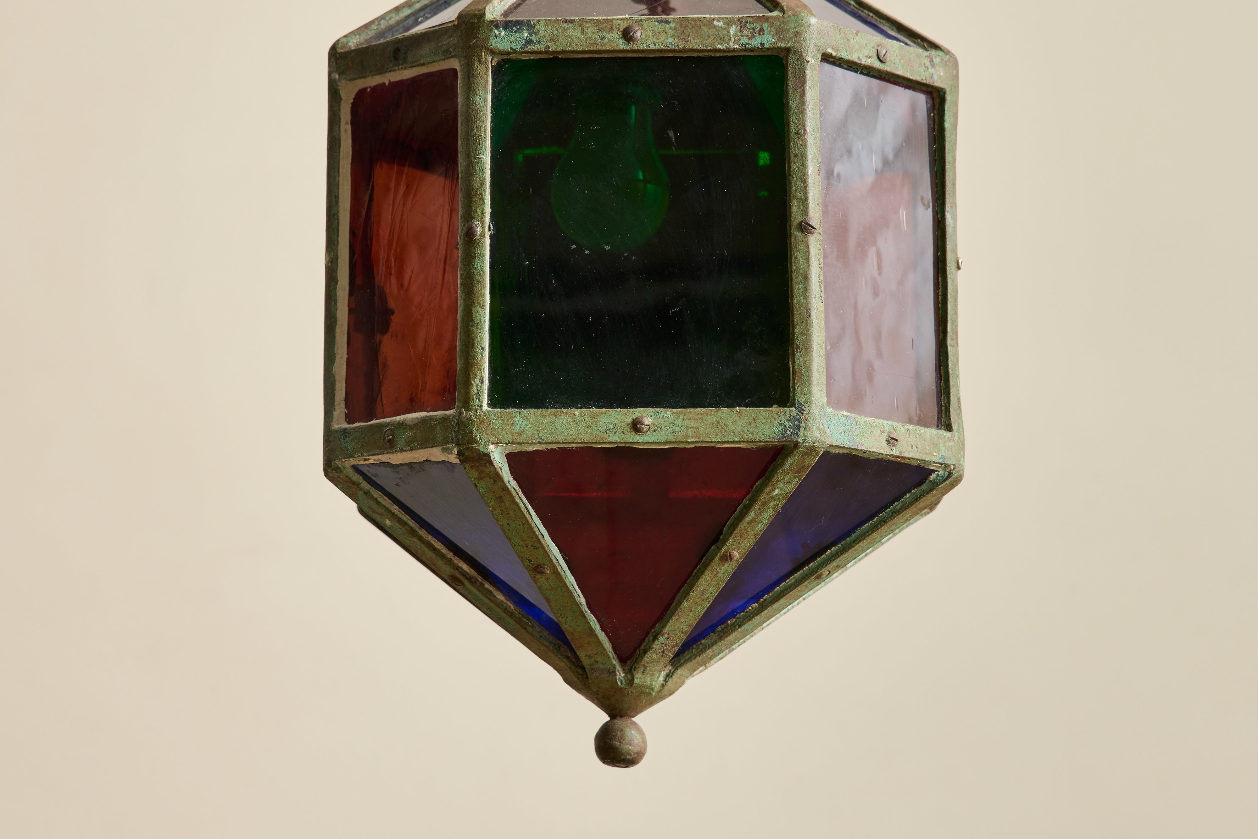 French Stained Glass Lantern