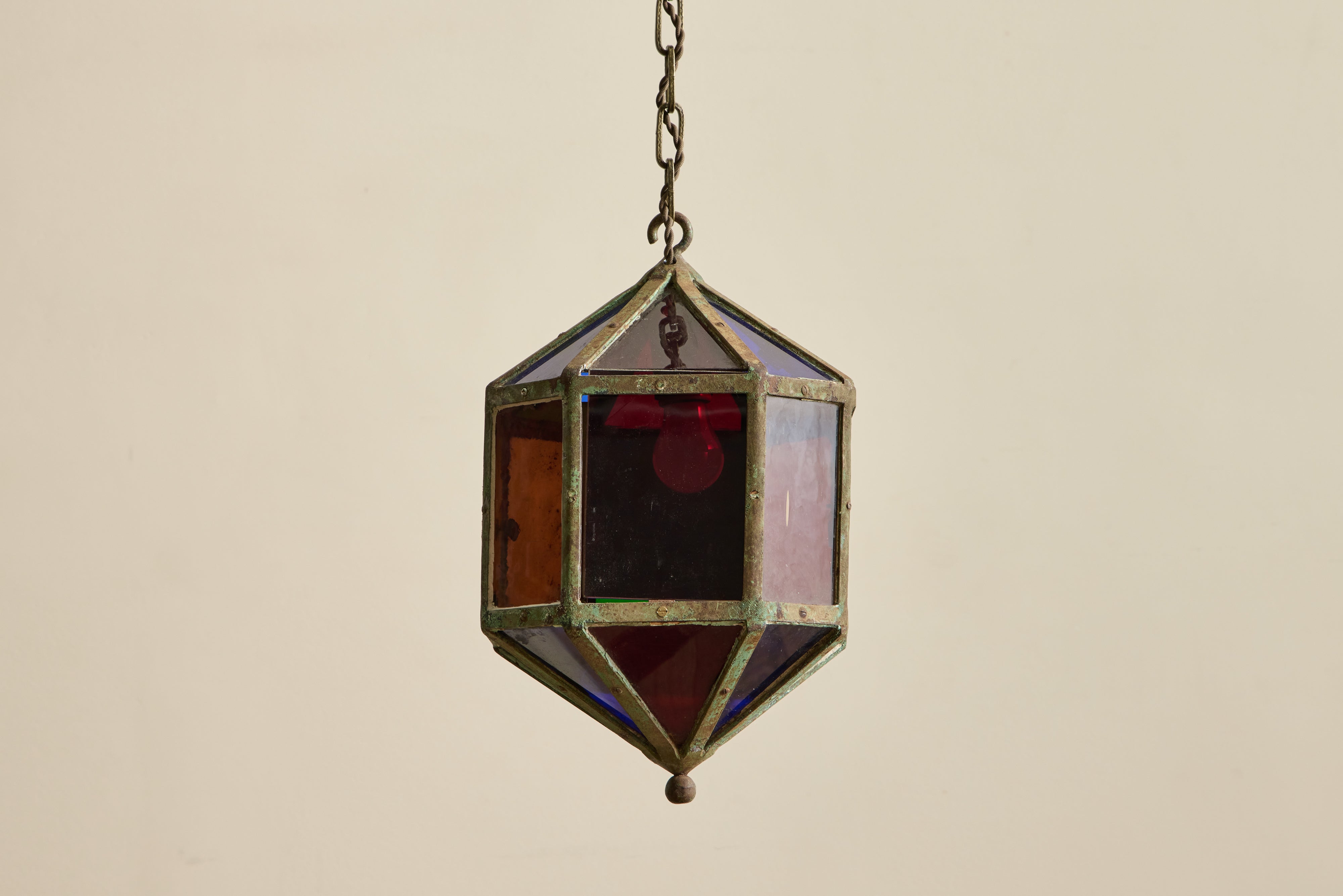 French Stained Glass Lantern