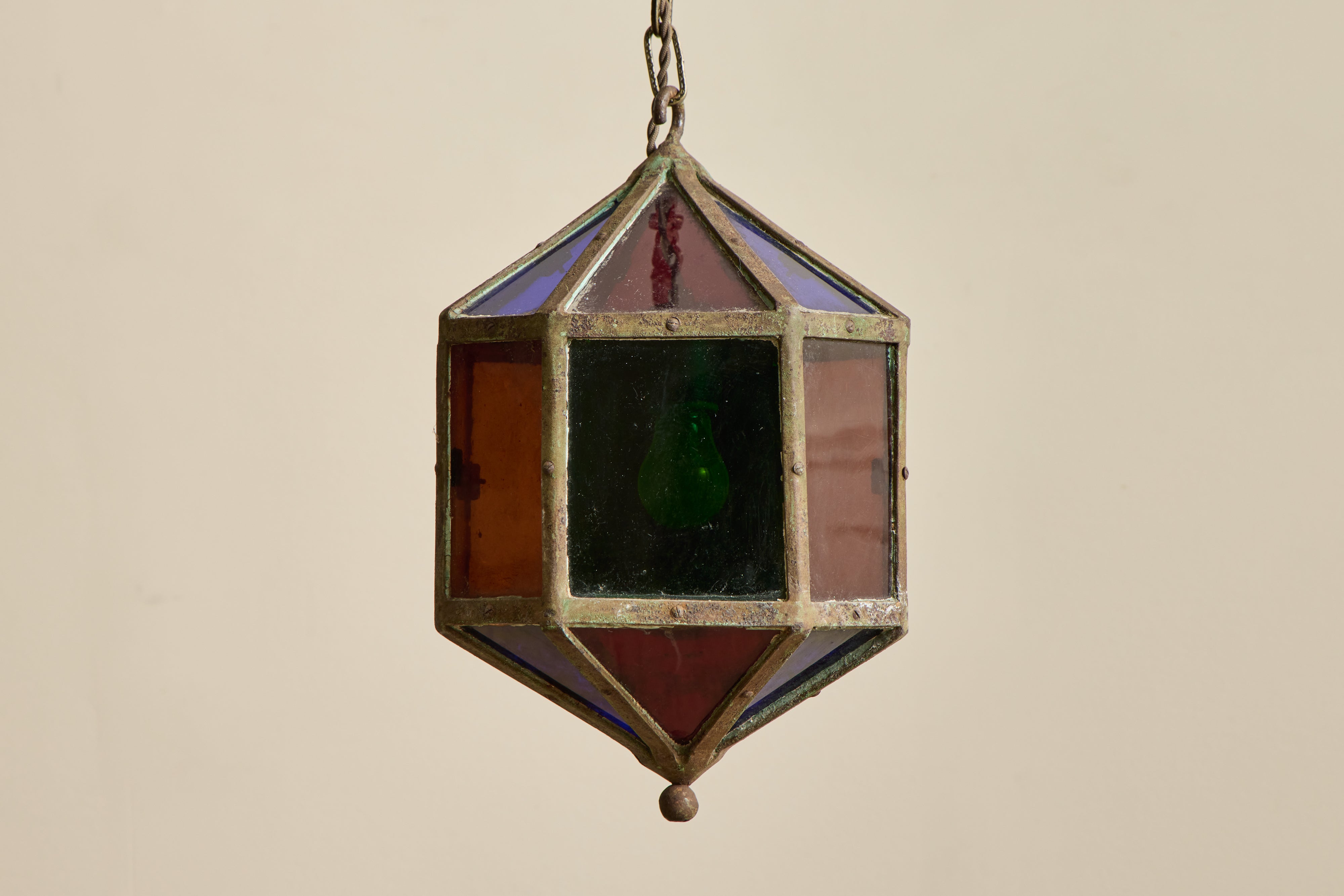 French Stained Glass Lantern