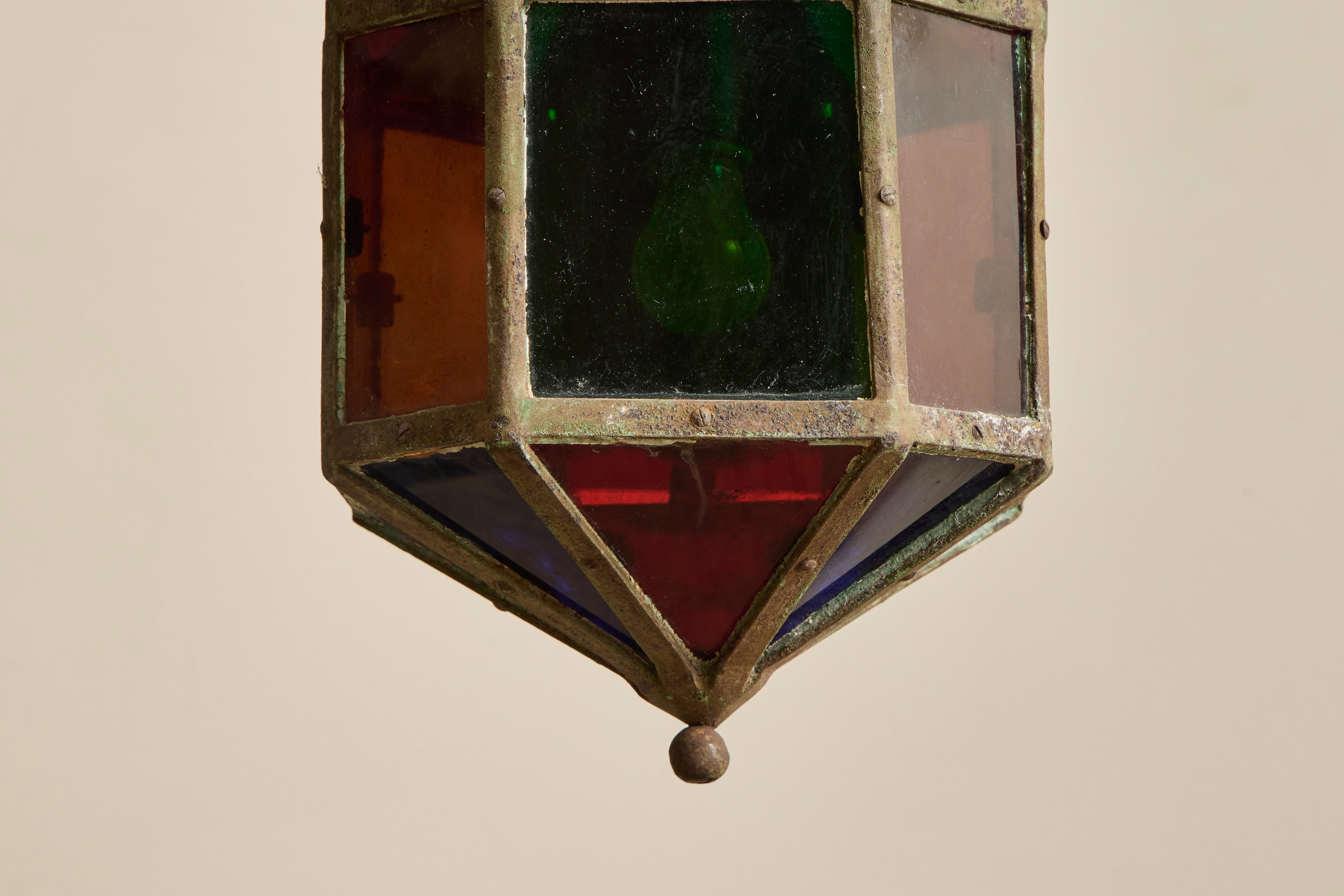 French Stained Glass Lantern