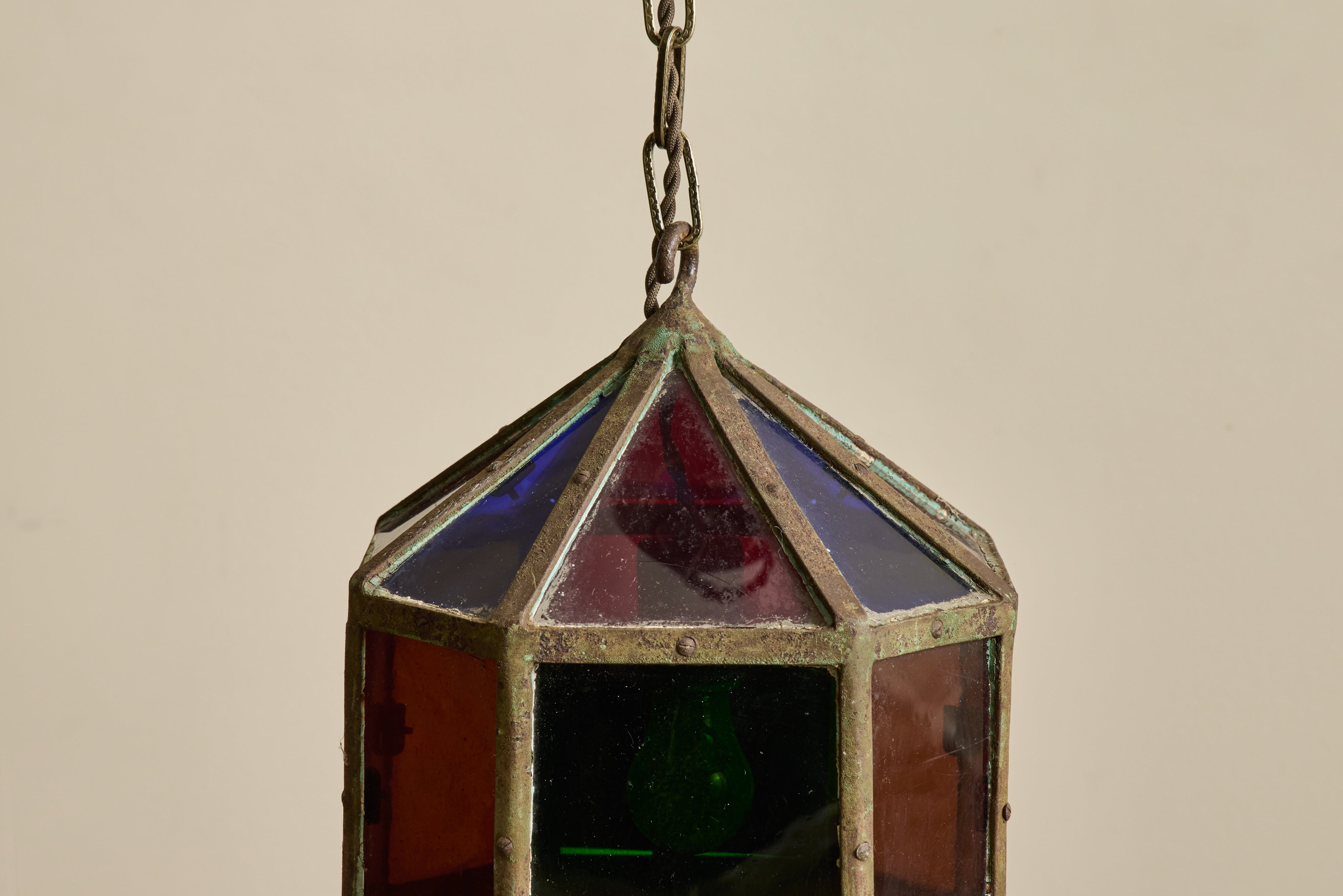 French Stained Glass Lantern