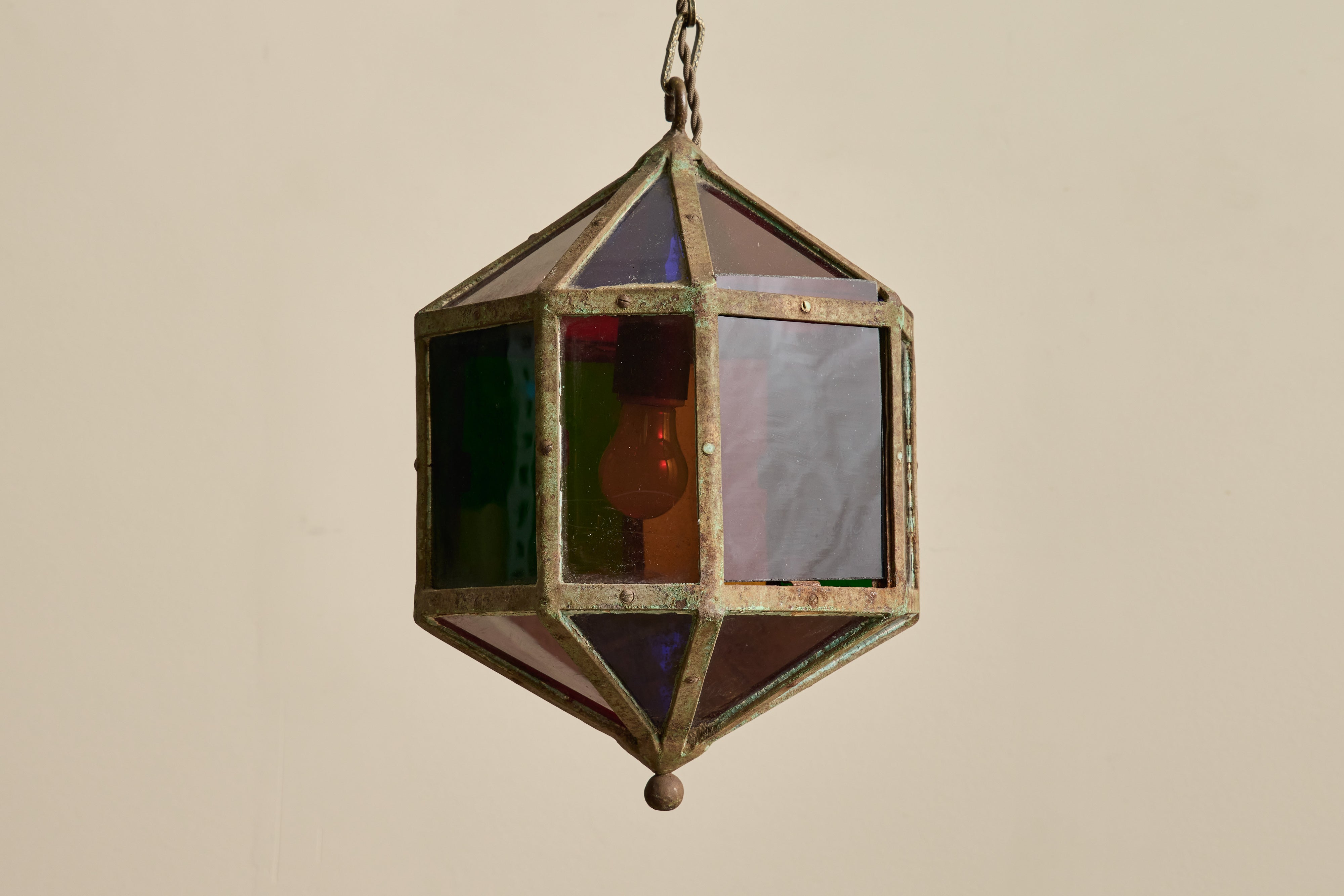 French Stained Glass Lantern
