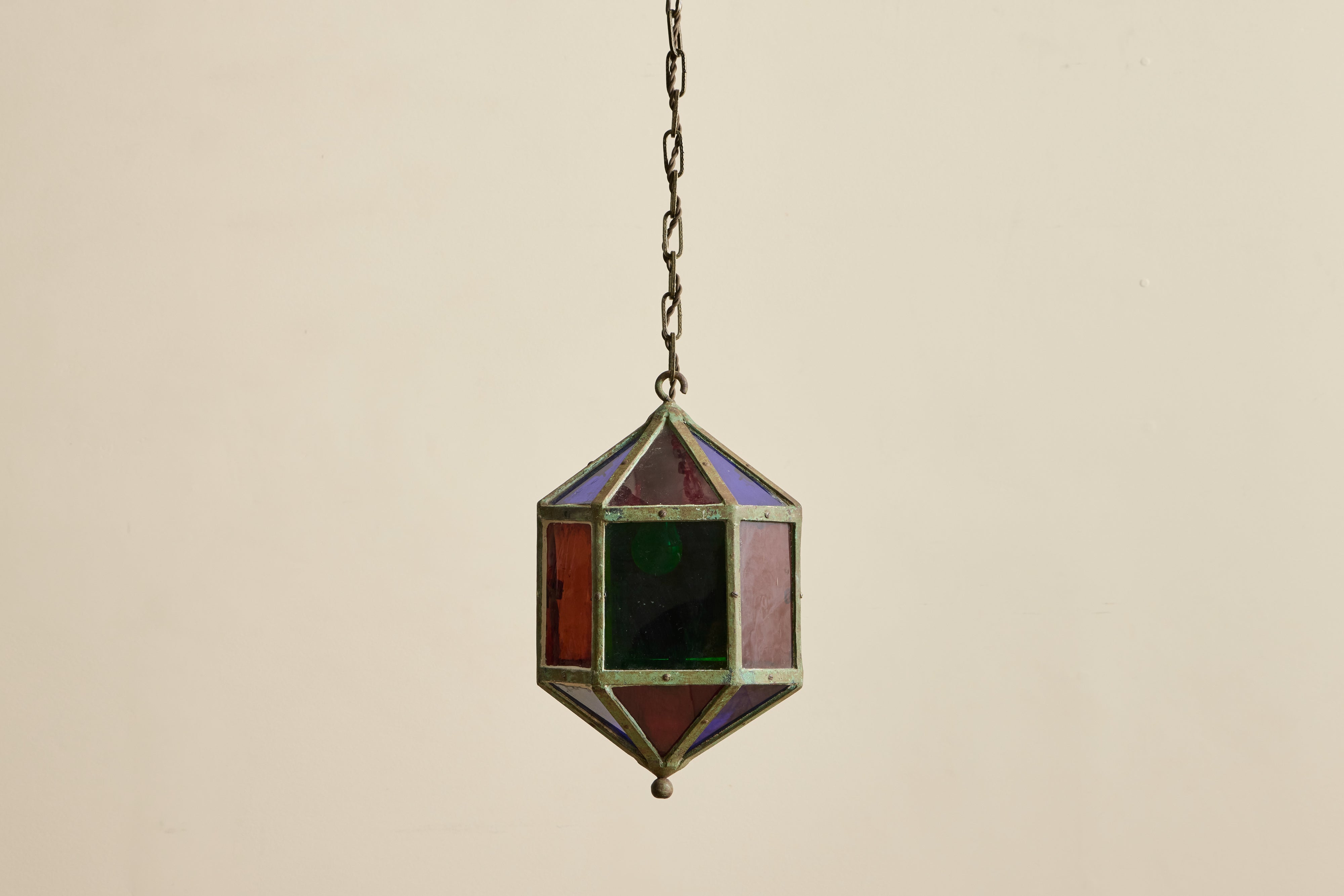 French Stained Glass Lantern