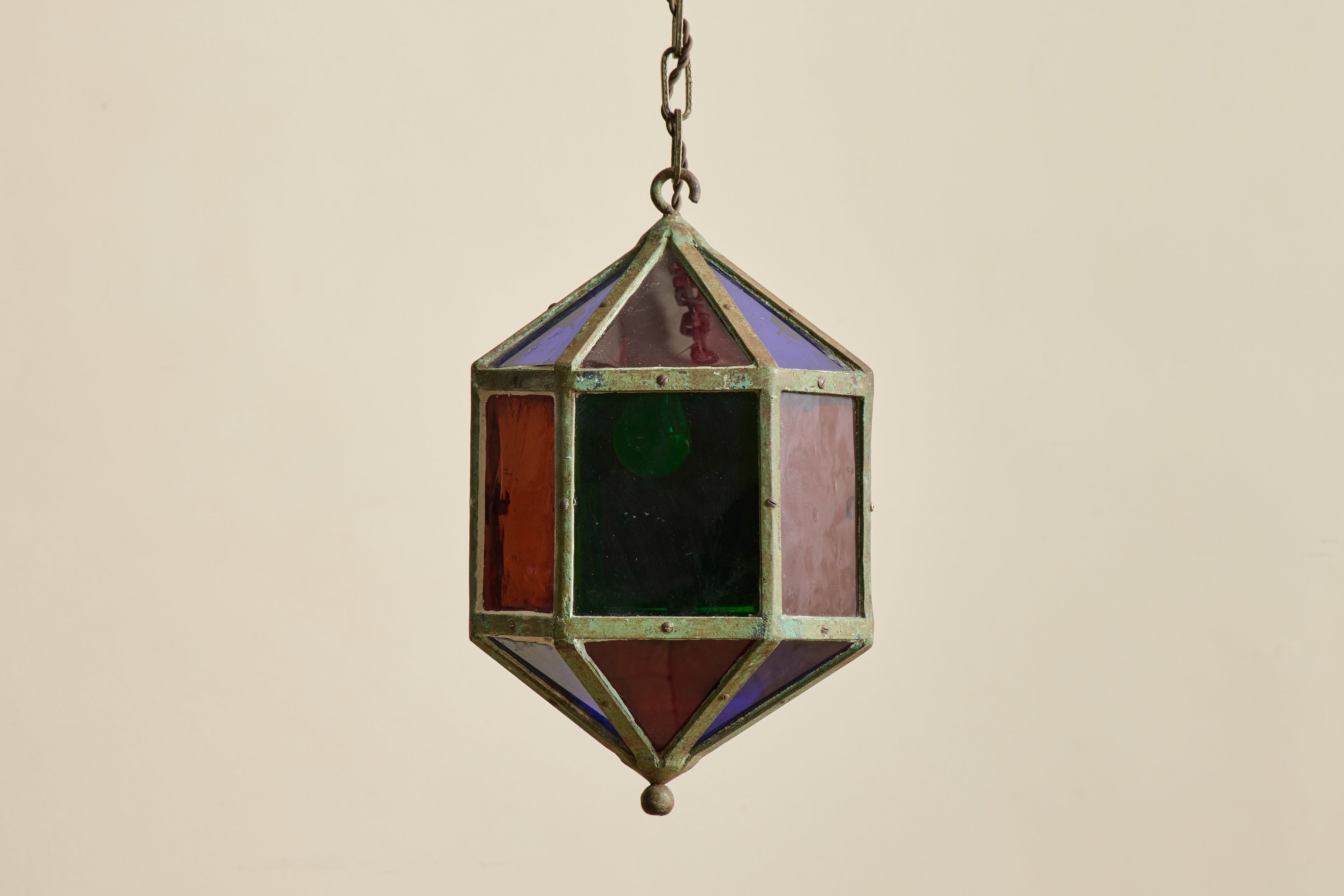 French Stained Glass Lantern