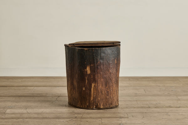 Lidded Hollow Wood Trunk