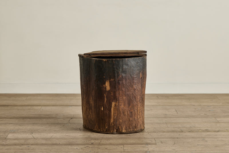 Lidded Hollow Wood Trunk