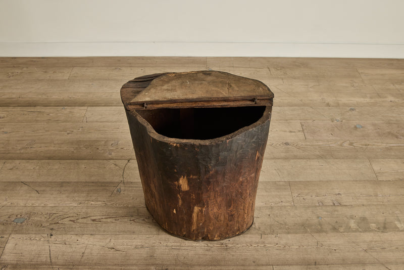 Lidded Hollow Wood Trunk