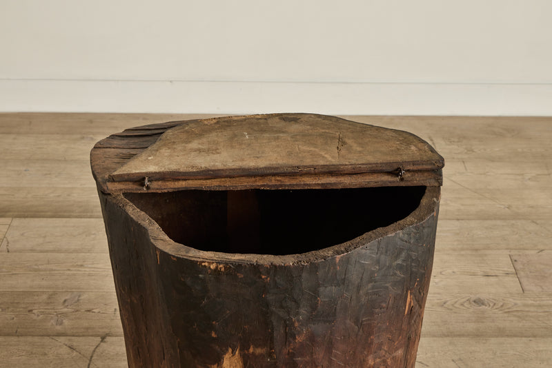 Lidded Hollow Wood Trunk