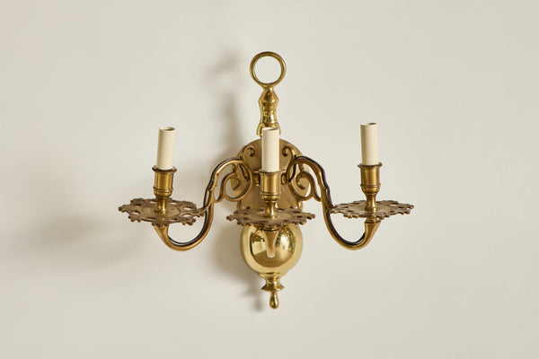 Pair of Brass Sconces