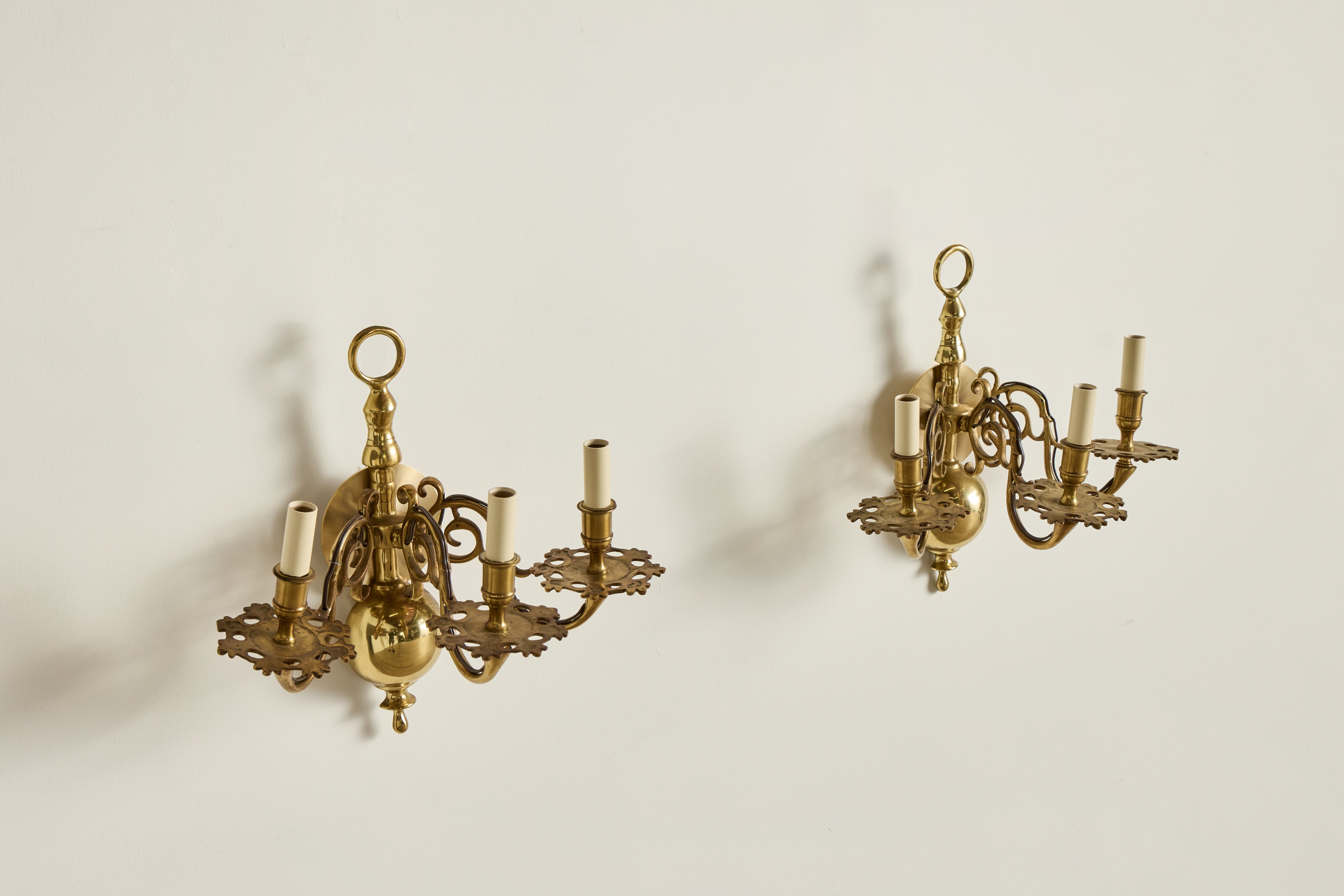 Pair of Brass Sconces