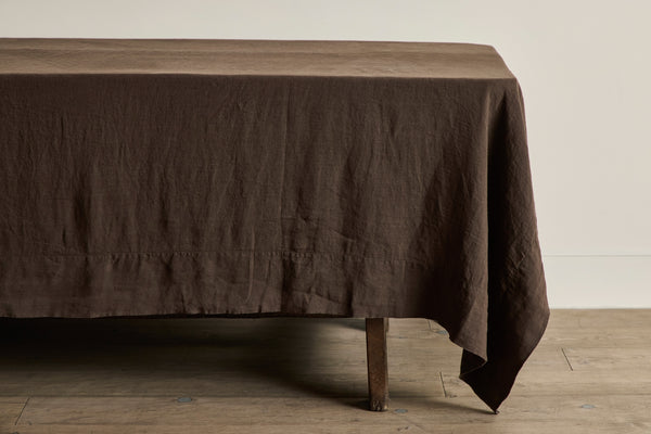 Linen Tablecloth in Brown