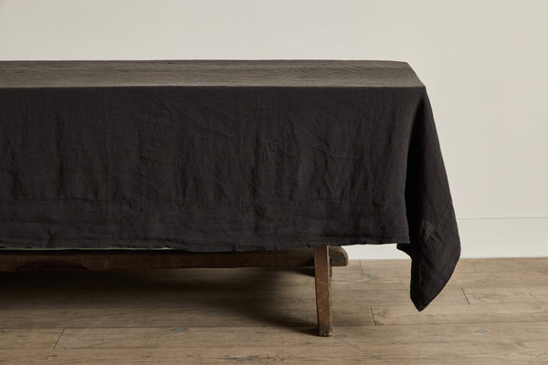 Linen Tablecloth in Black