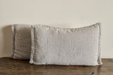 Ticking Stripe Shams in Fog, Set of 2