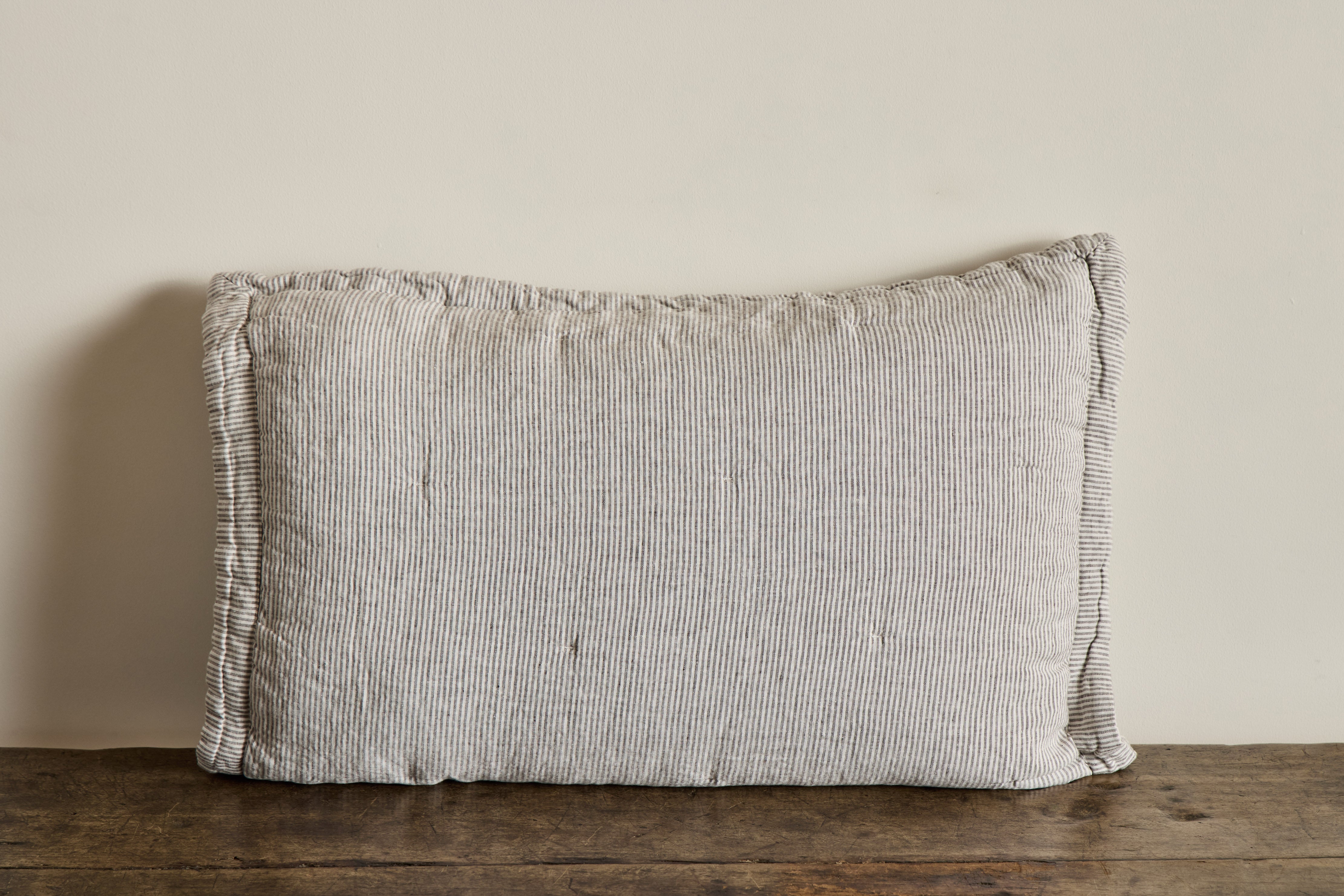 Ticking Stripe Shams in Fog, Set of 2