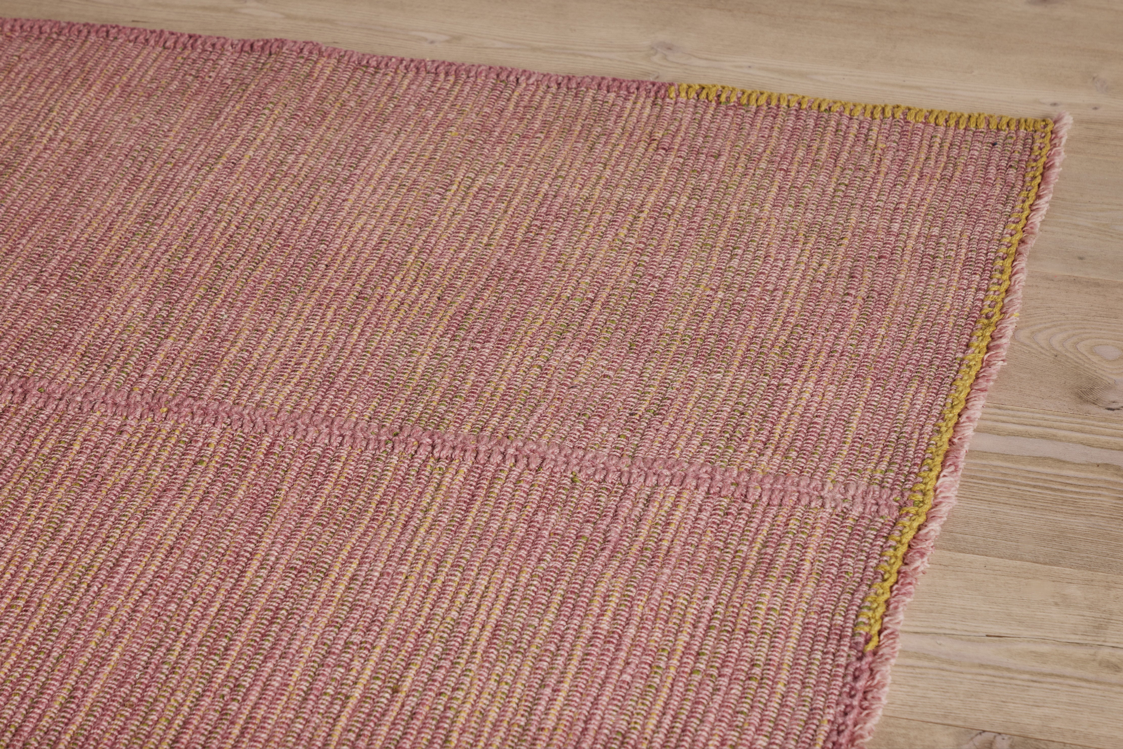 Pink & Yellow Wool, 9'2 x 12'3