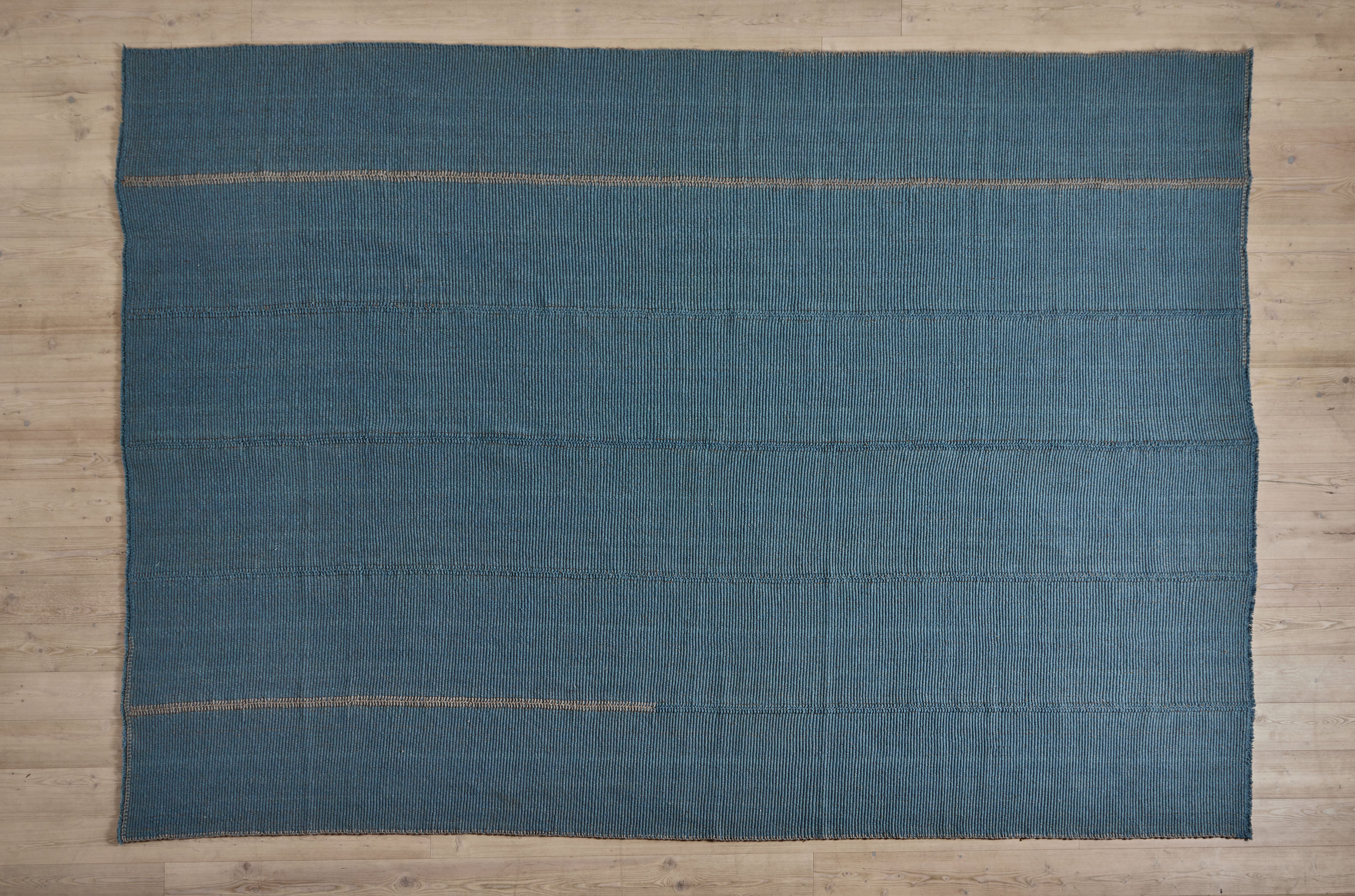 Blue Wool Kilim, 10' x 14'4 -  In Stock