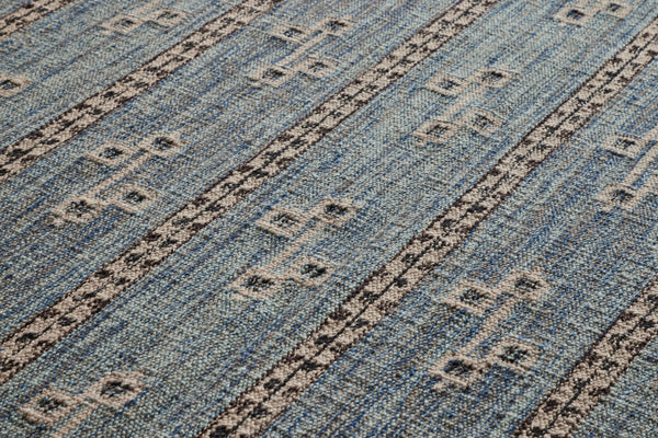 Blue Pattern Wool Kilim, 8' x 10'