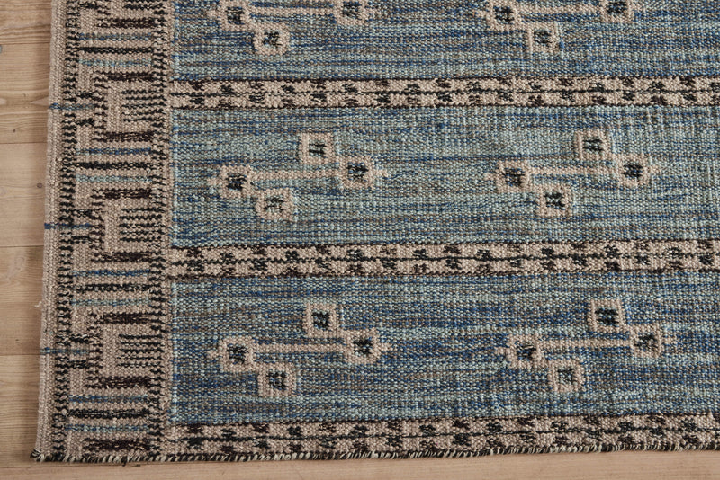 Blue Pattern Wool Kilim, 8' x 10'