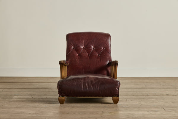 Swedish Tufted Leather Chair