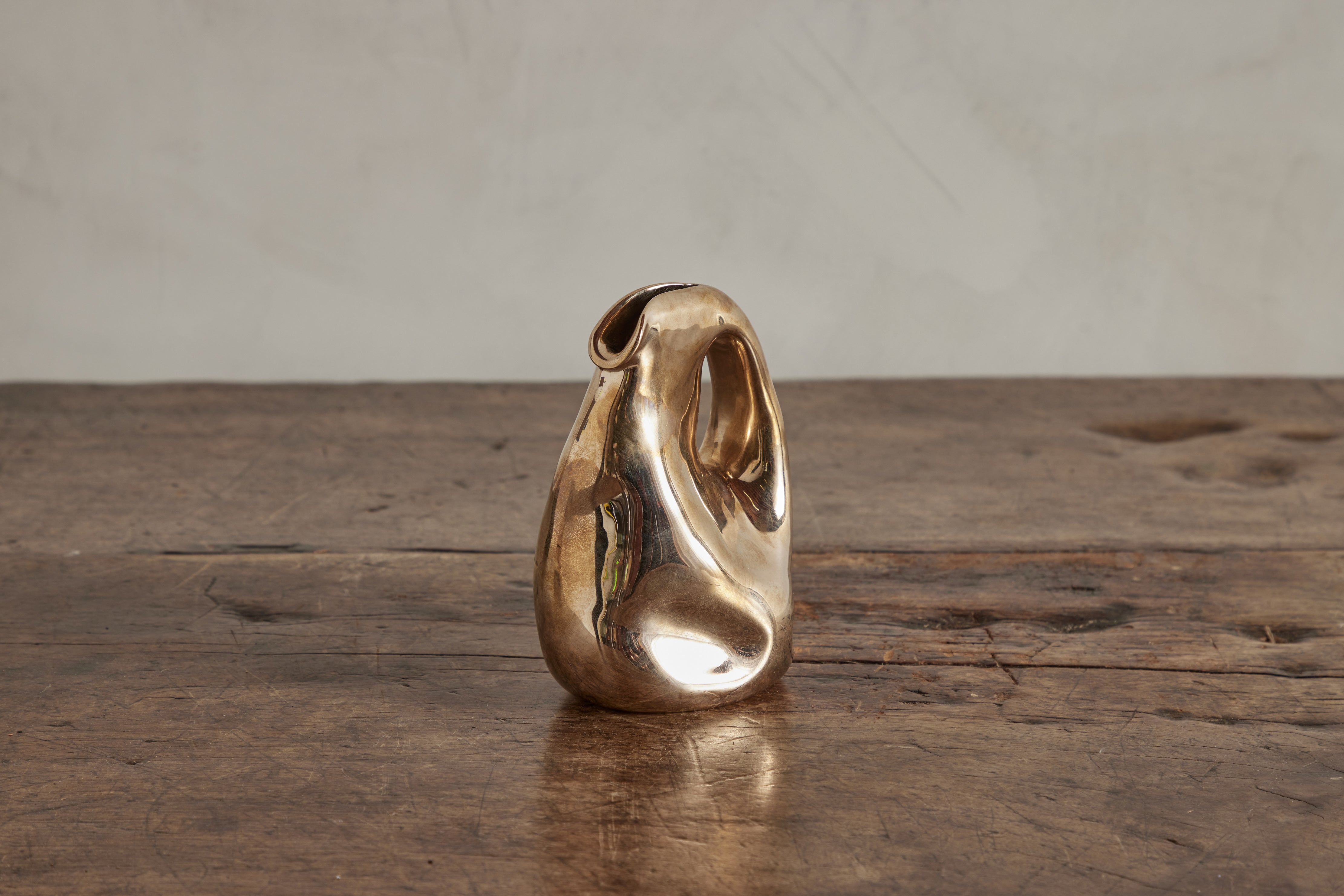 Set of 3 Crumpled Bronze Vessels