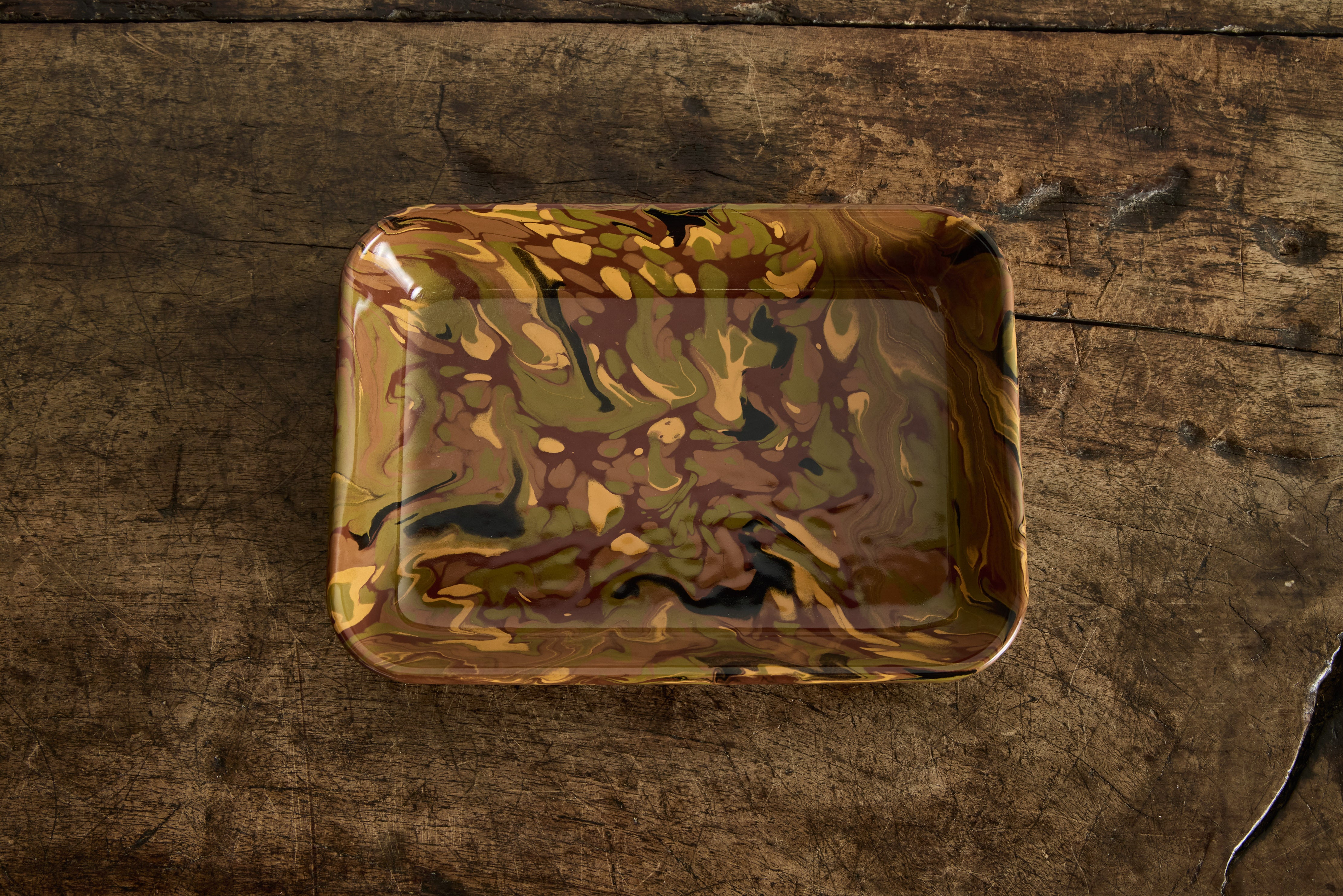 Marbled Enamelware Tray