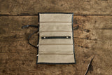 Black Woven Leather Jewelry Roll