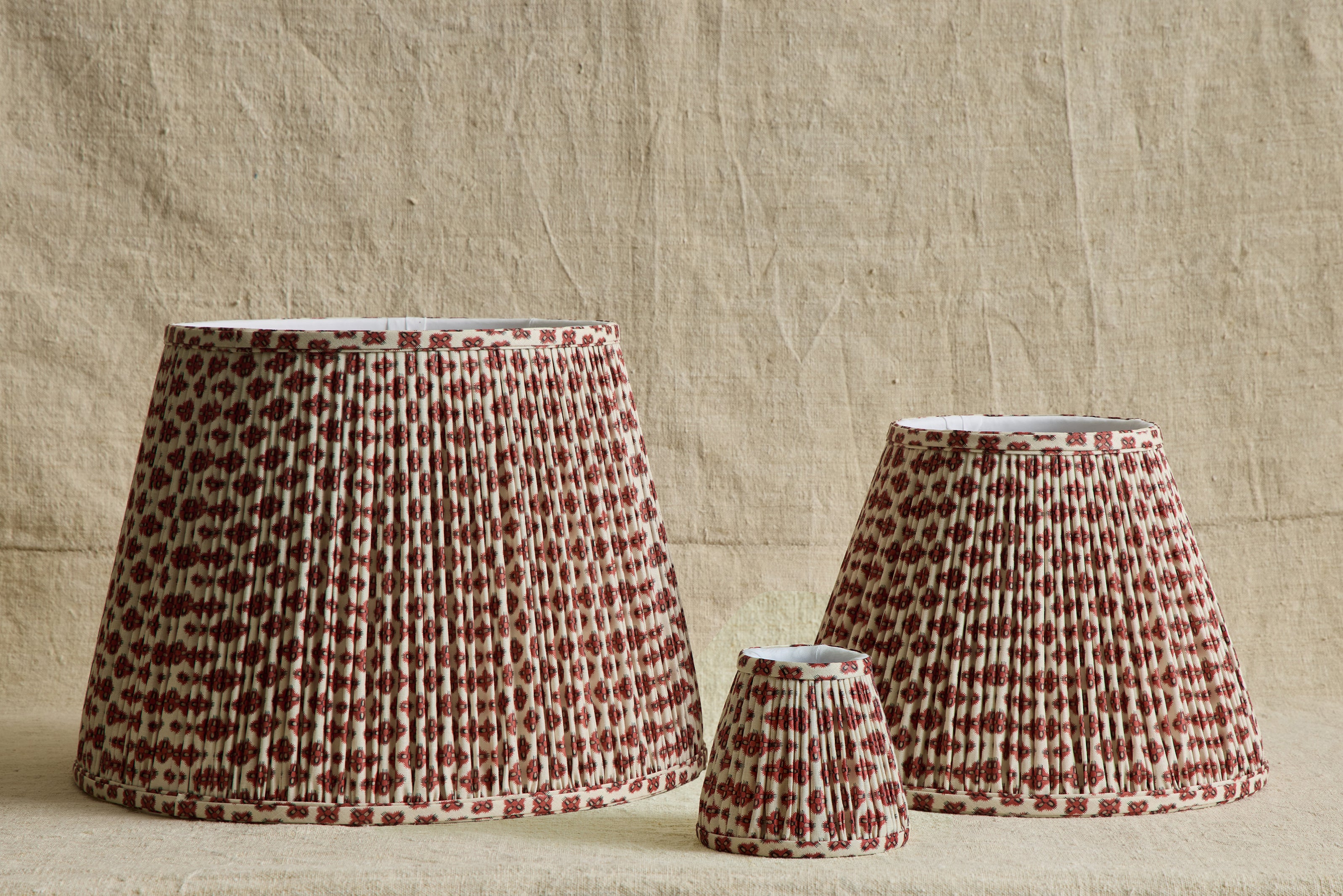 Knurl Brick Linen Pleated Lampshade (Multiple Styles)