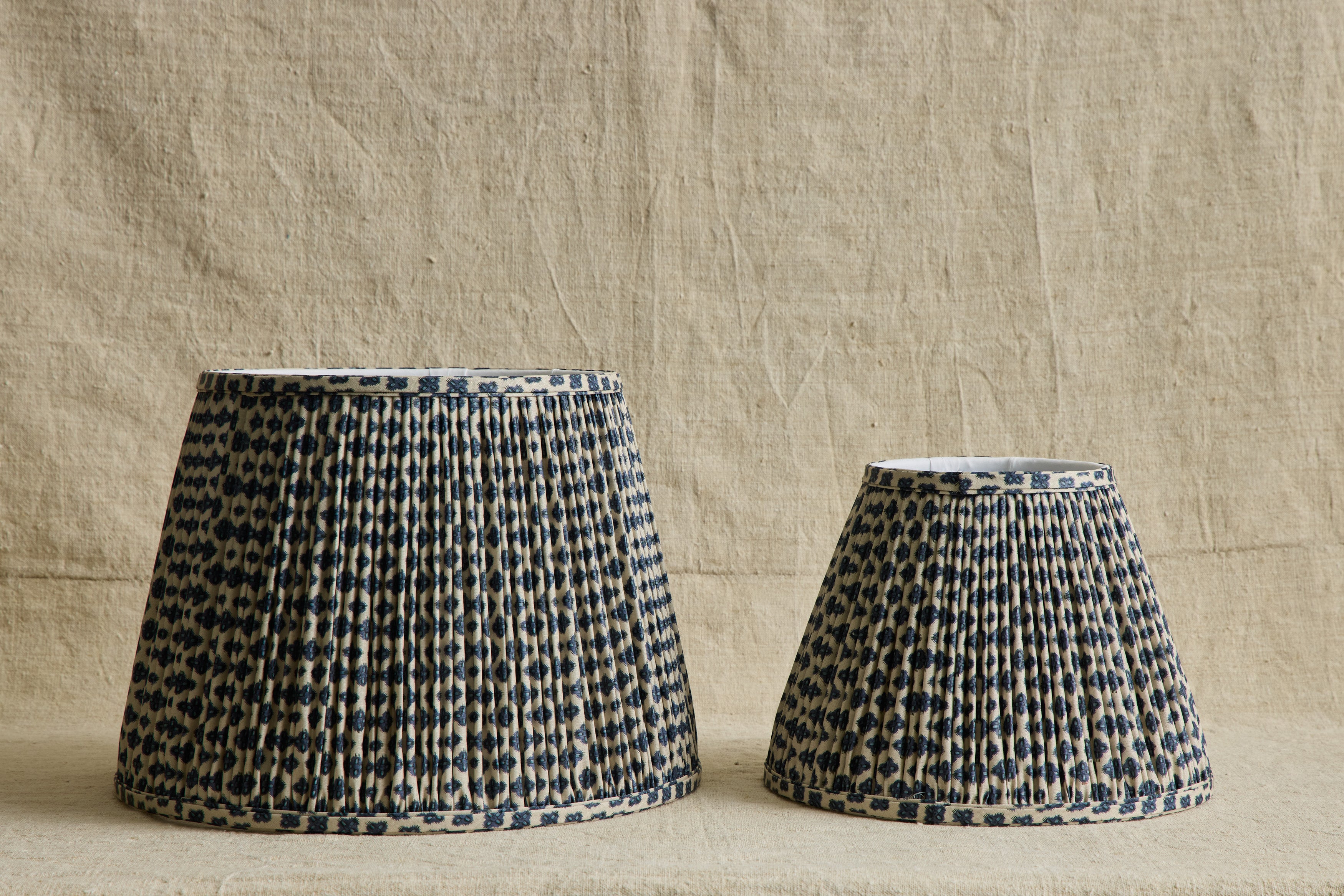 Knurl Woad Linen Pleated Lampshade (Multiple Styles)