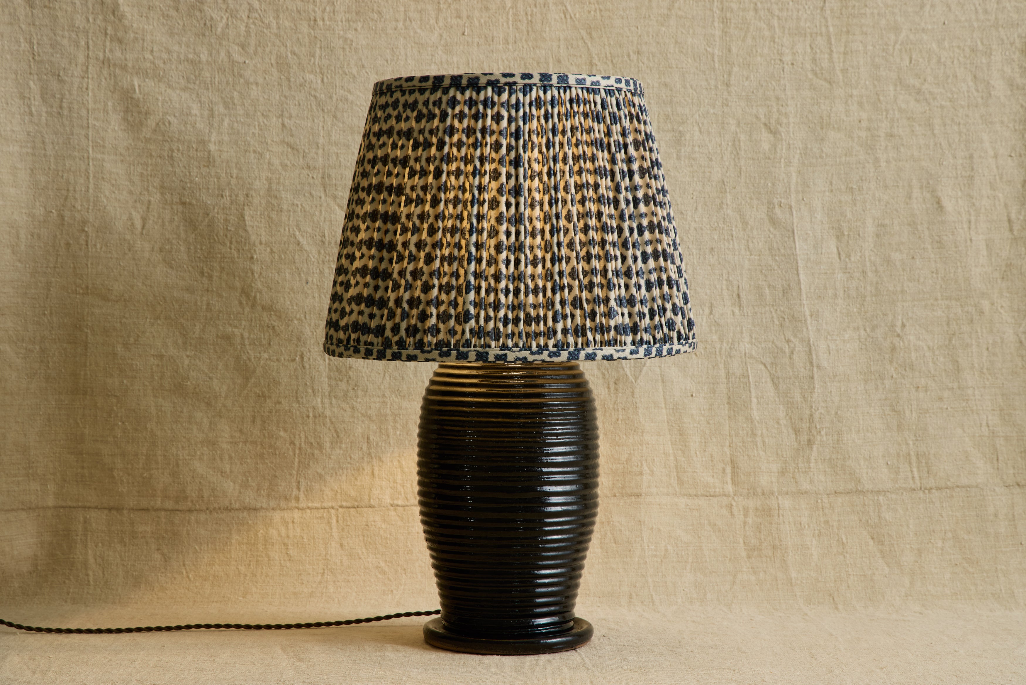 Knurl Woad Linen Pleated Lampshade (Multiple Styles)