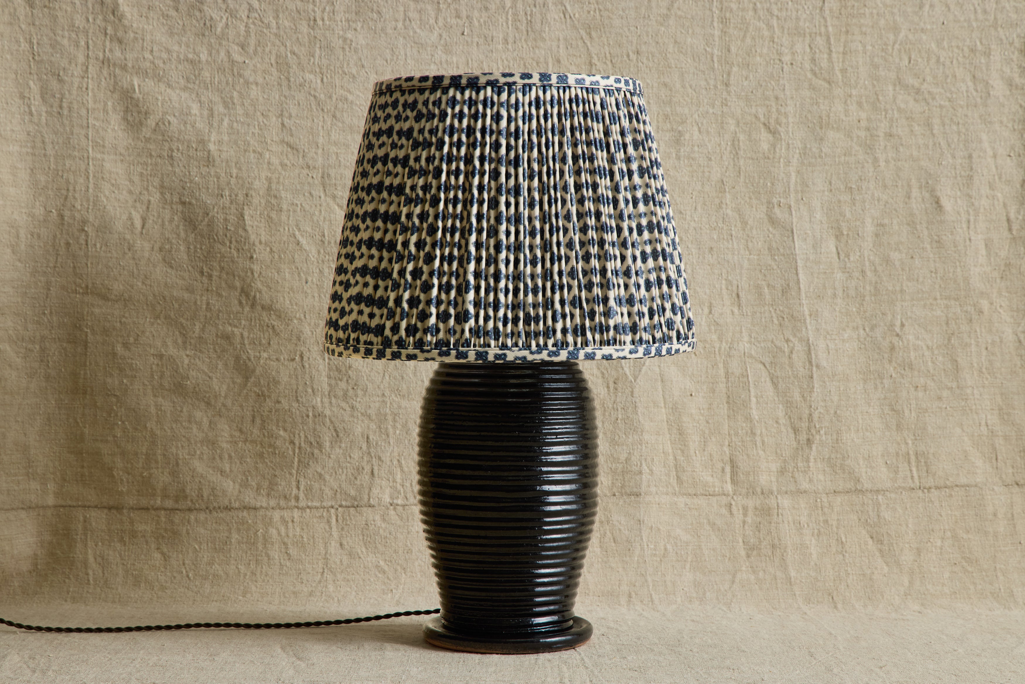 Knurl Woad Linen Pleated Lampshade (Multiple Styles)