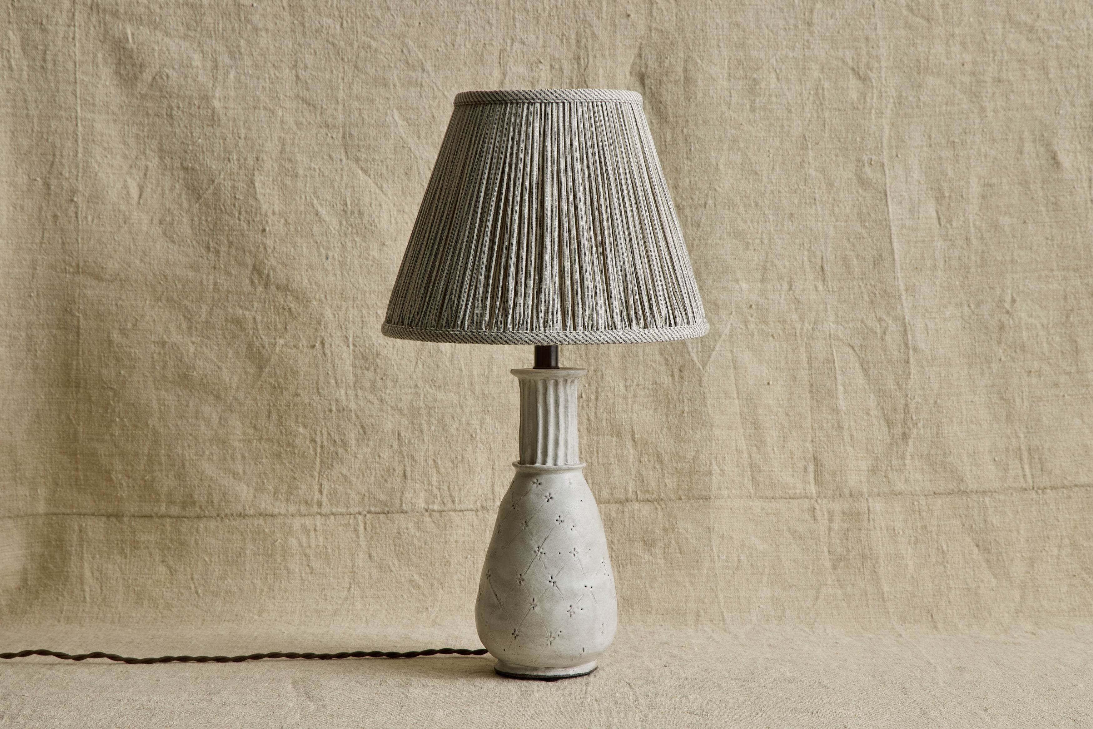 Humbug Brown & White Ticking Pleated Lampshade (Multiple Styles)