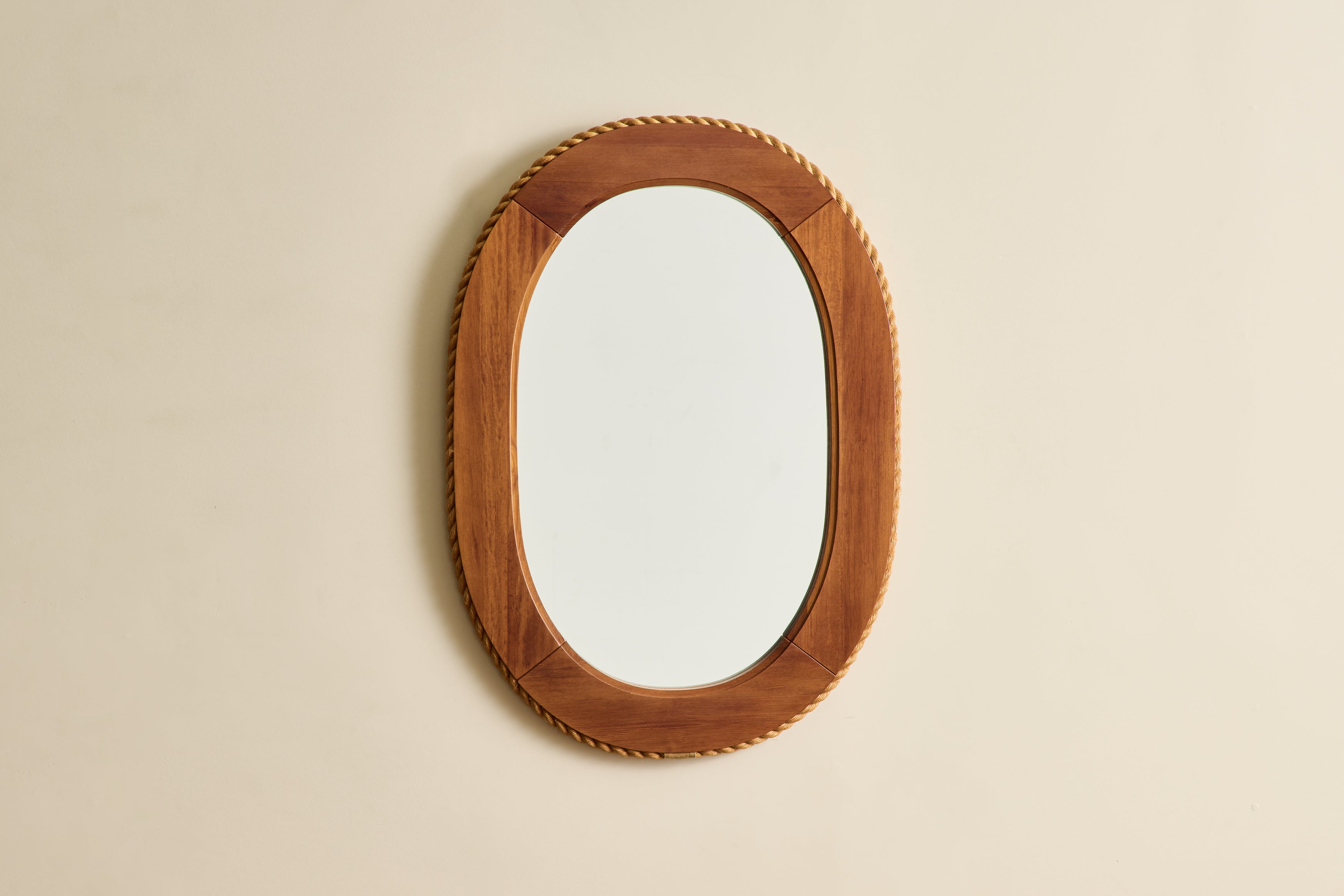 1970s Pine & Rope Mirror