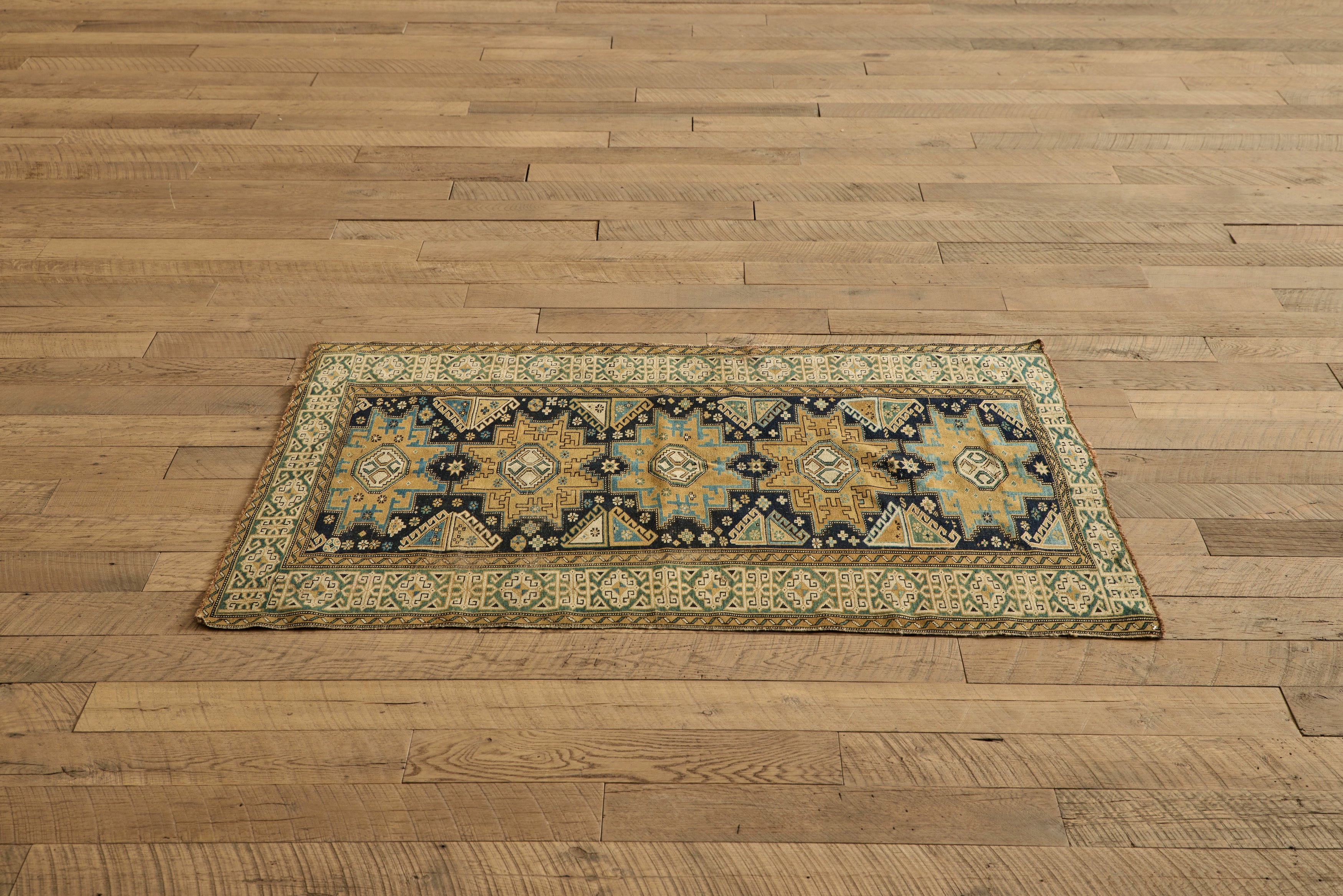 Blue & Gold Scatter Rug 3'7 x 5