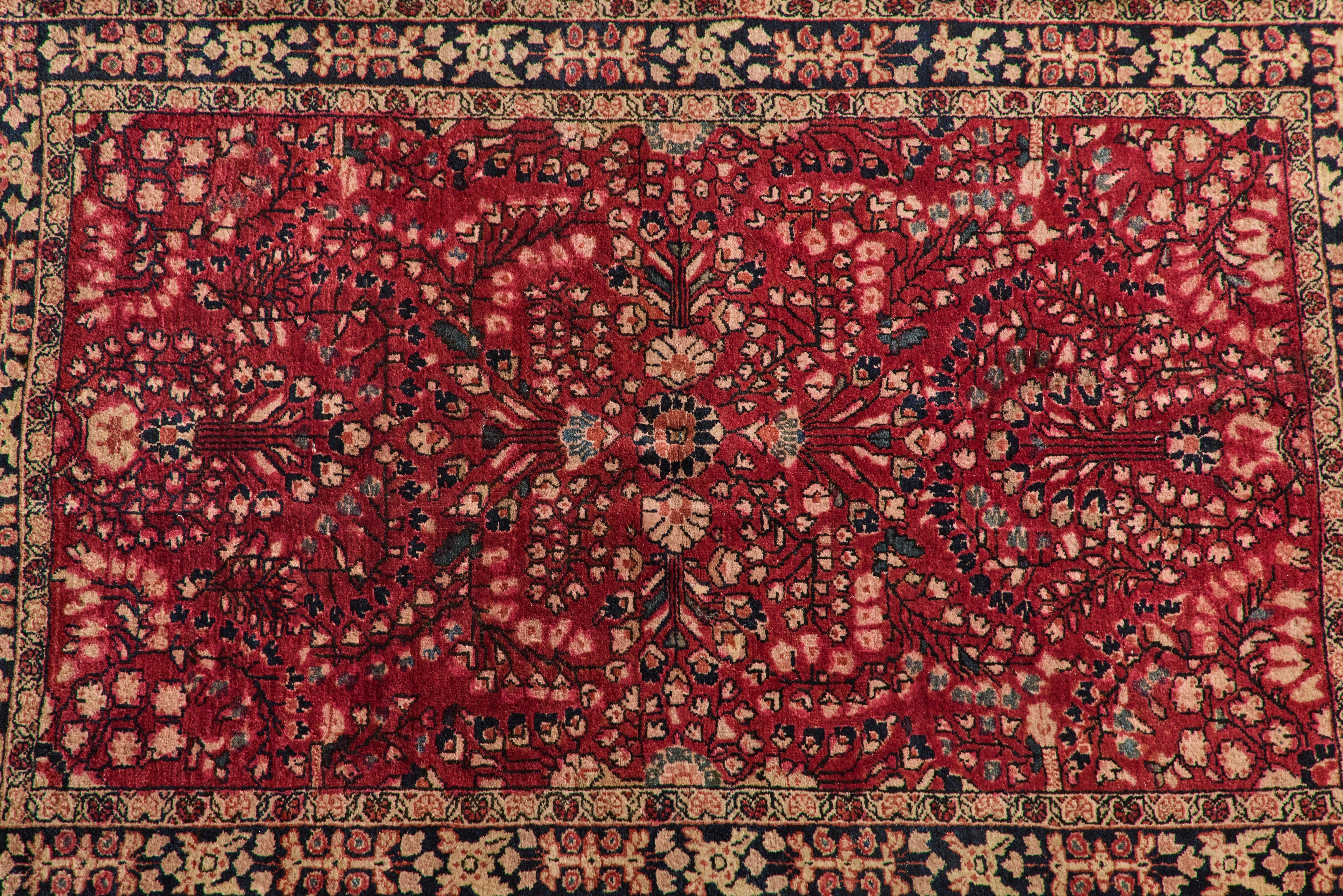Floral Sarouk Rug 3'4 x 5'