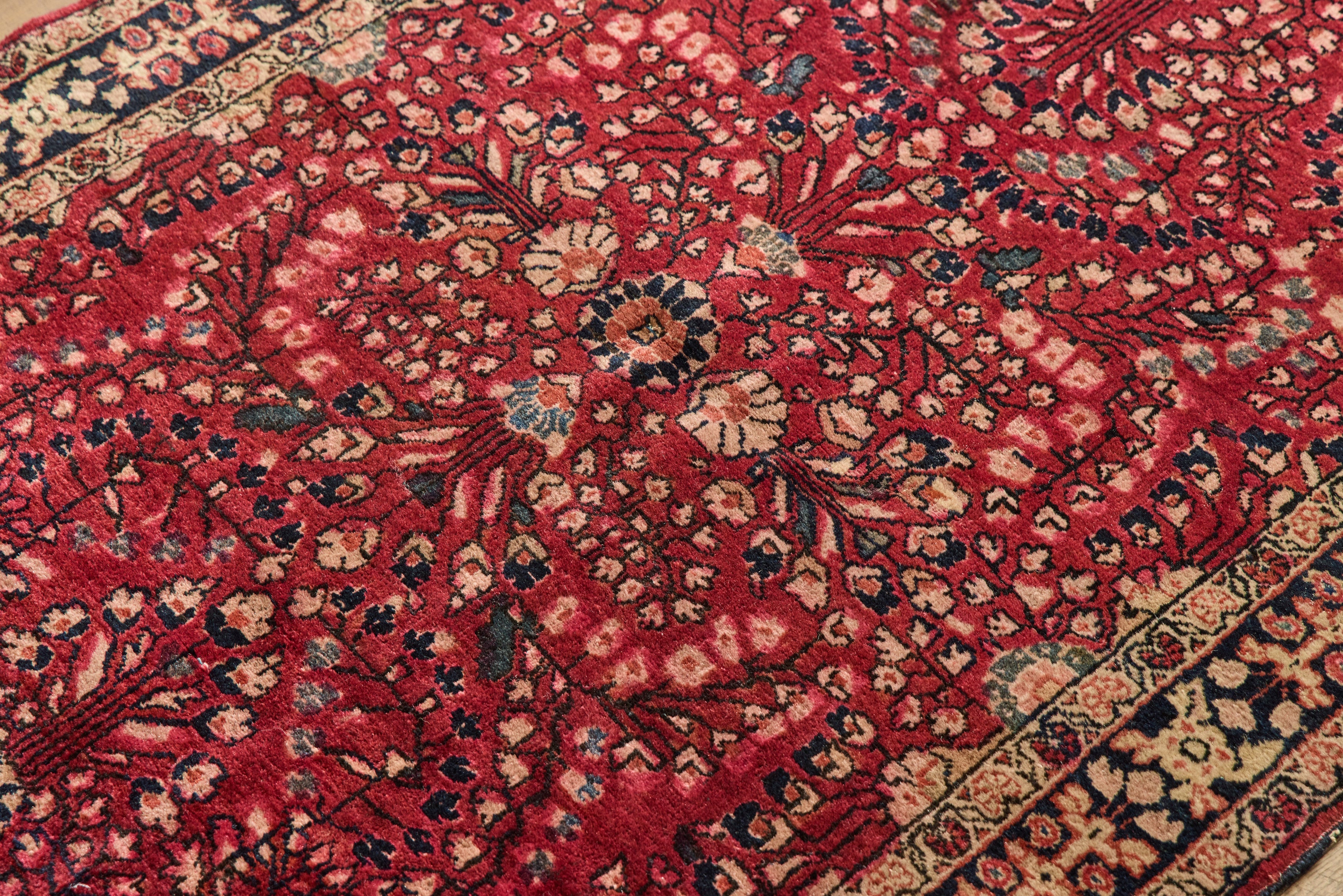 Floral Sarouk Rug 3'4 x 5'