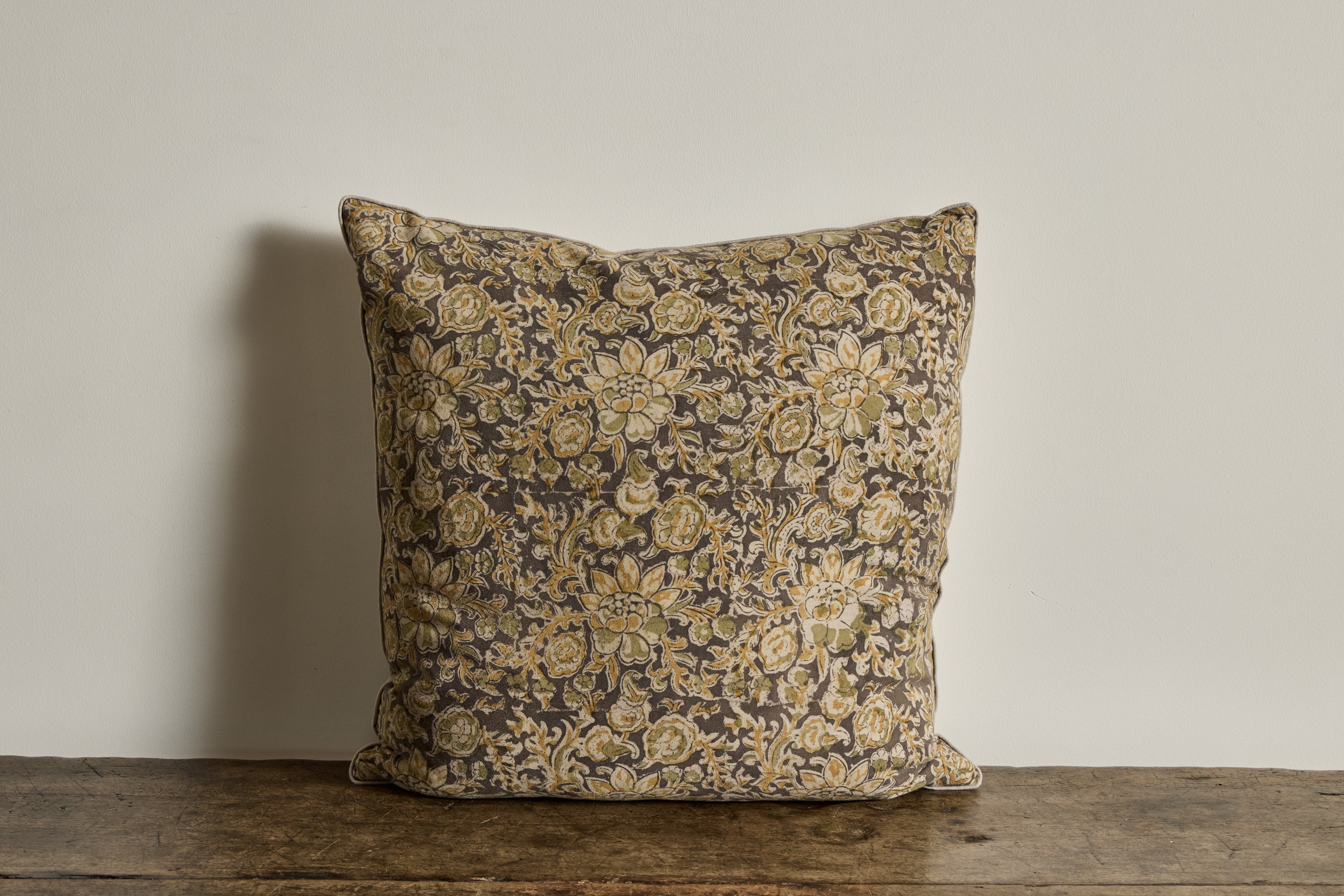 Vintage Block Print Pillow