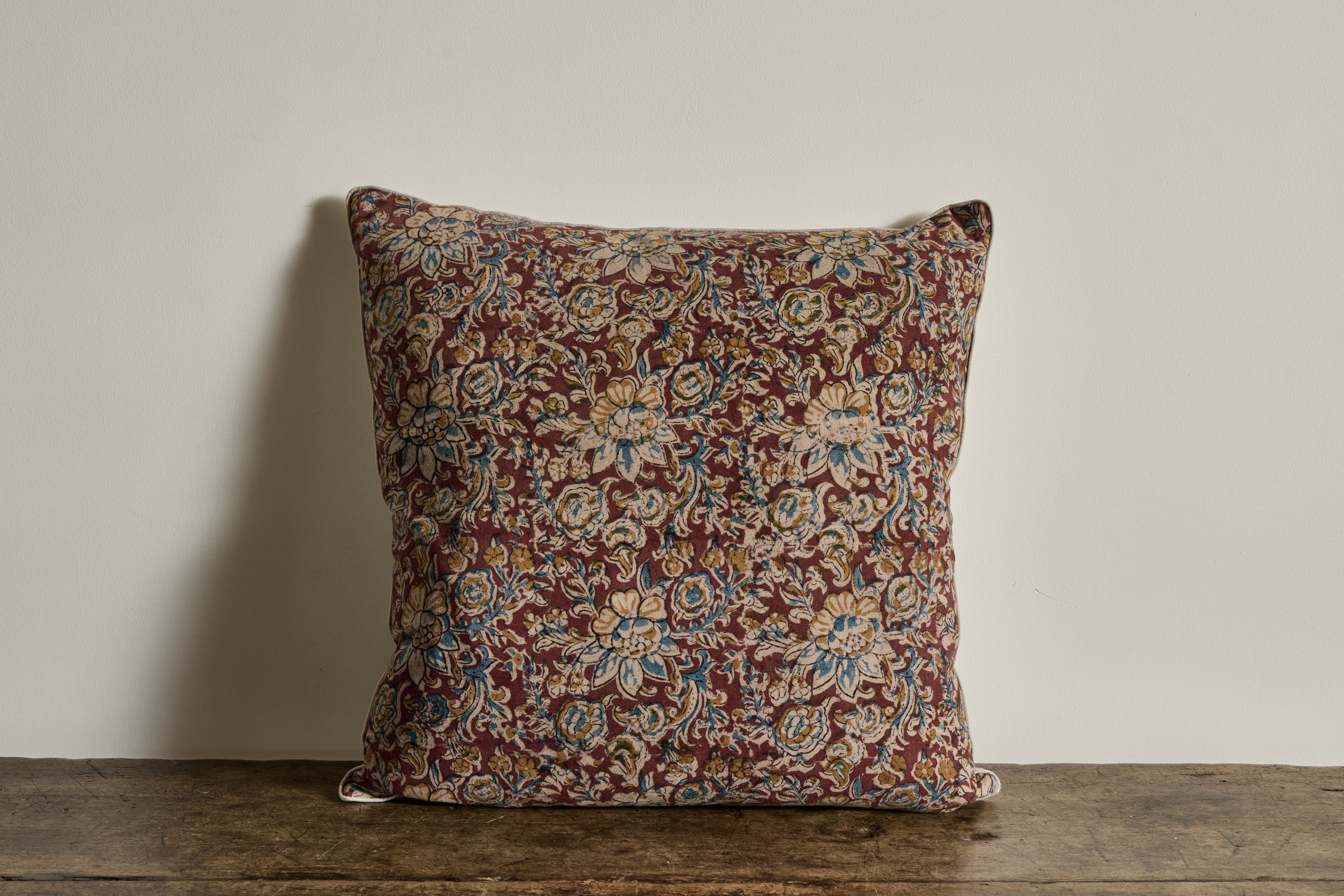 Vintage Block Print Pillow
