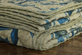 Navy and Creme Hash Stripe Quilt